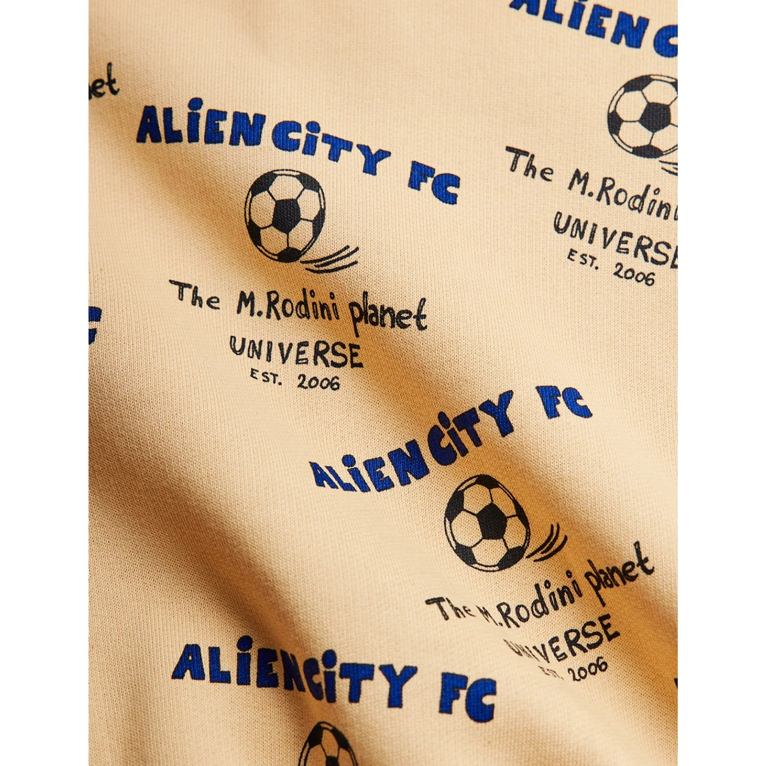 Mini Rodini Beige Alien City Fc AOP Zip Hoodie - Image 4