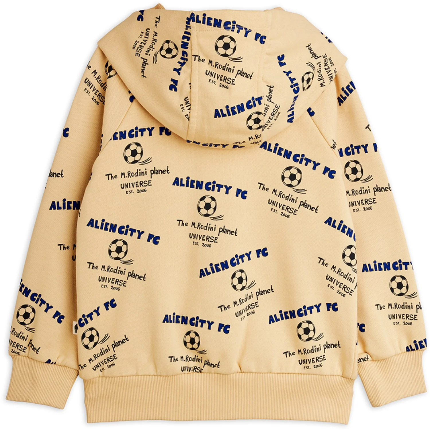 Mini Rodini Beige Alien City Fc AOP Zip Hoodie - Image 6