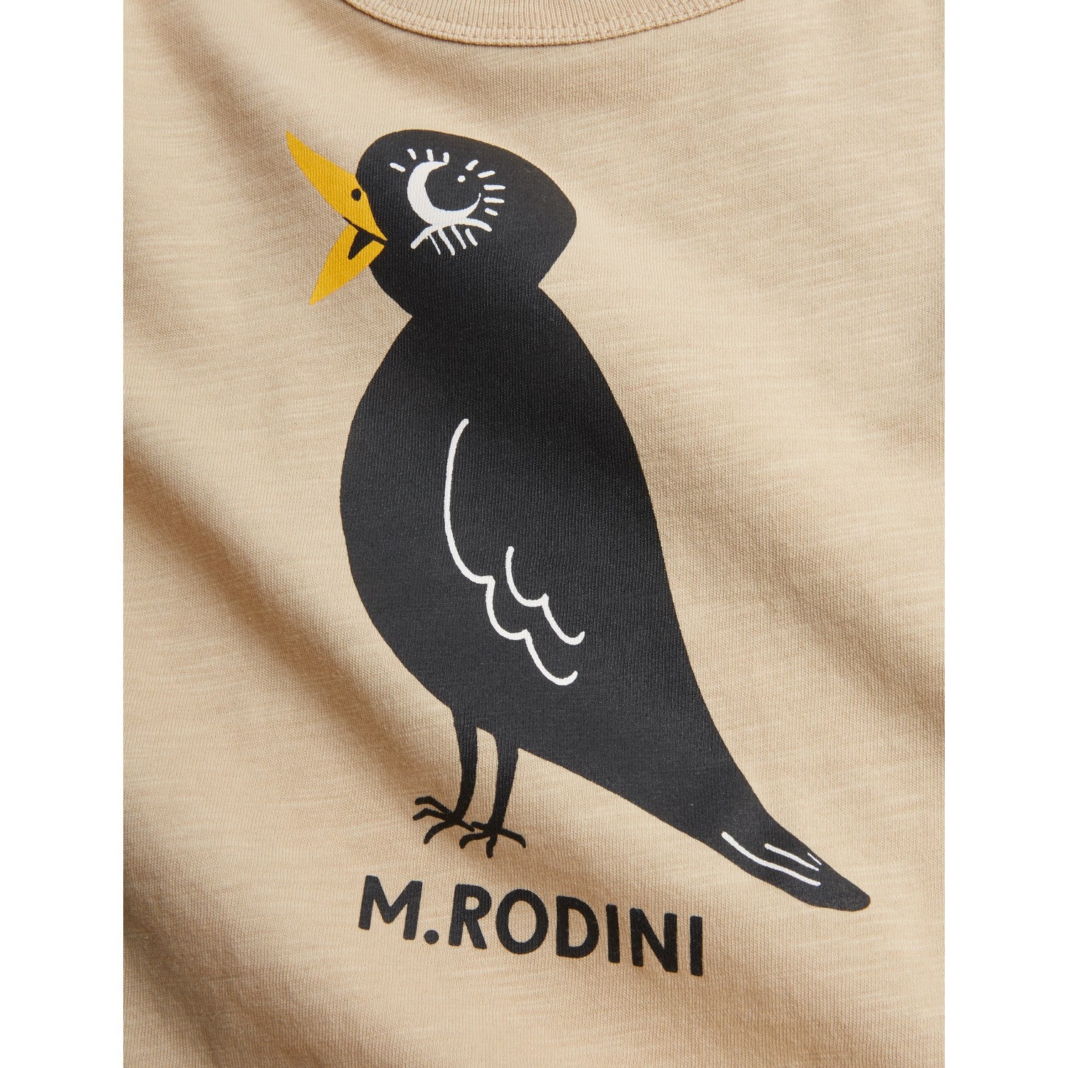 Mini Rodini Beige Blackbird Sp Ss Tee - Image 2