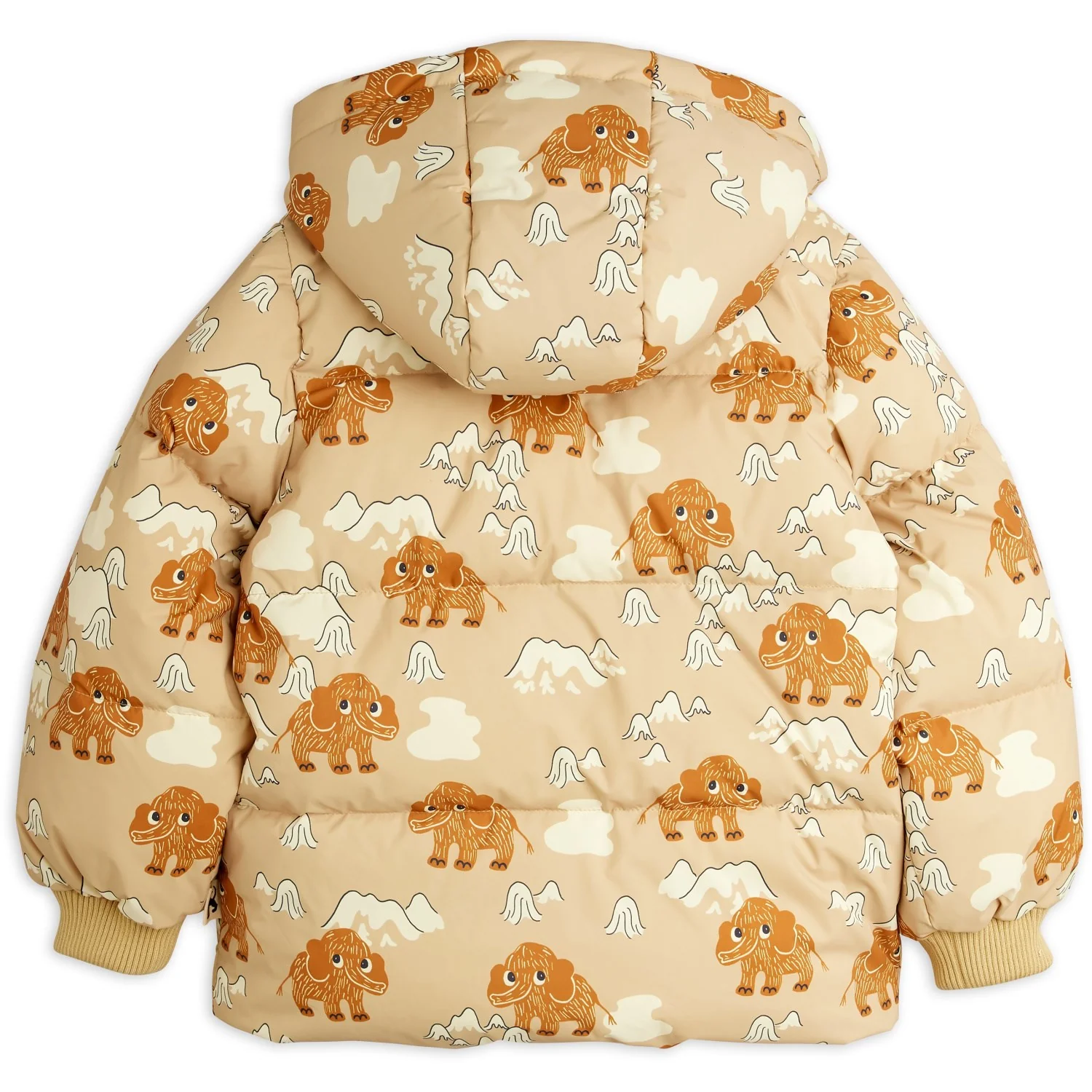 Mini Rodini Beige Mammoths AOP Hooded Puffer - Image 12