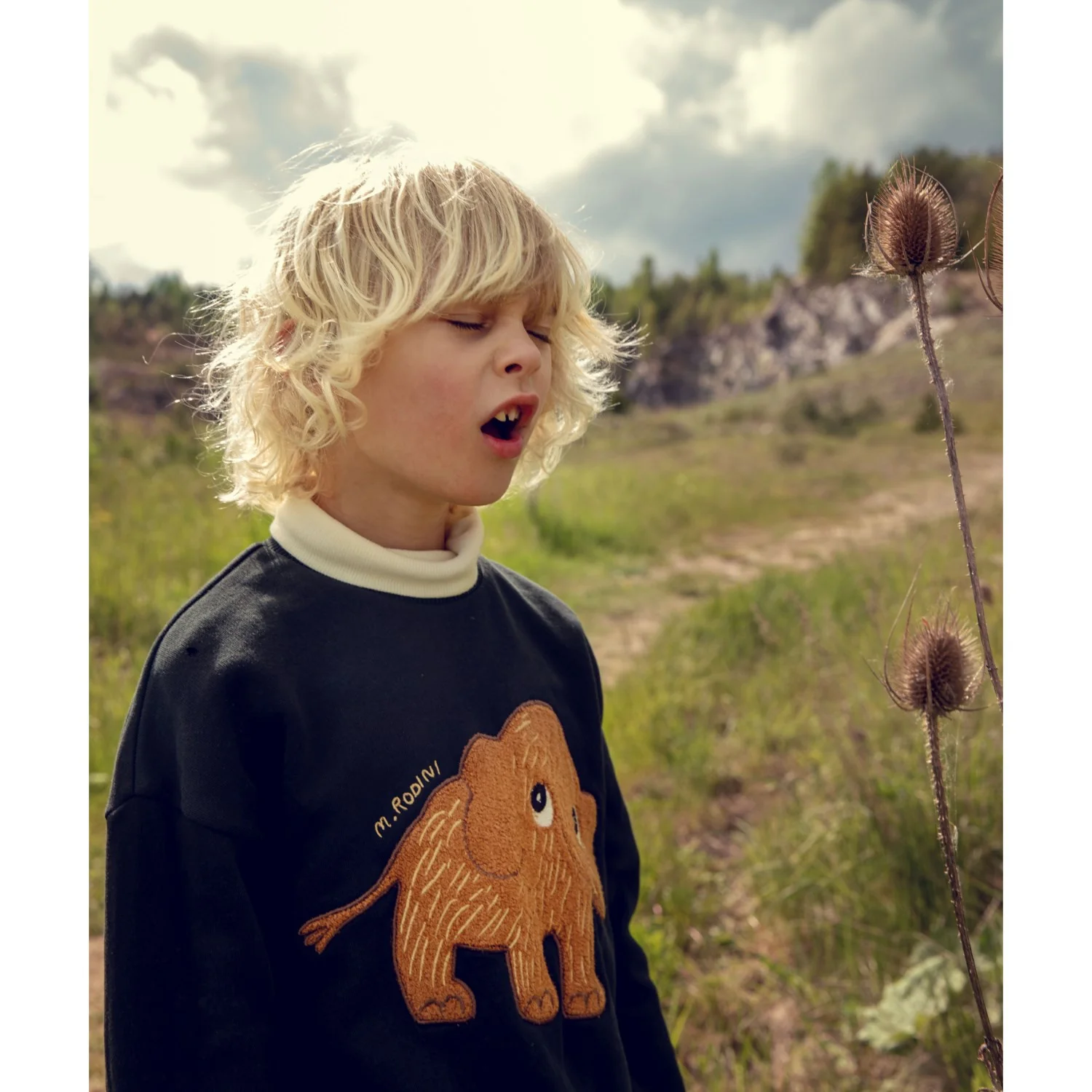 Mini Rodini Black Mammoth Chenille Sweatshirt - Image 3