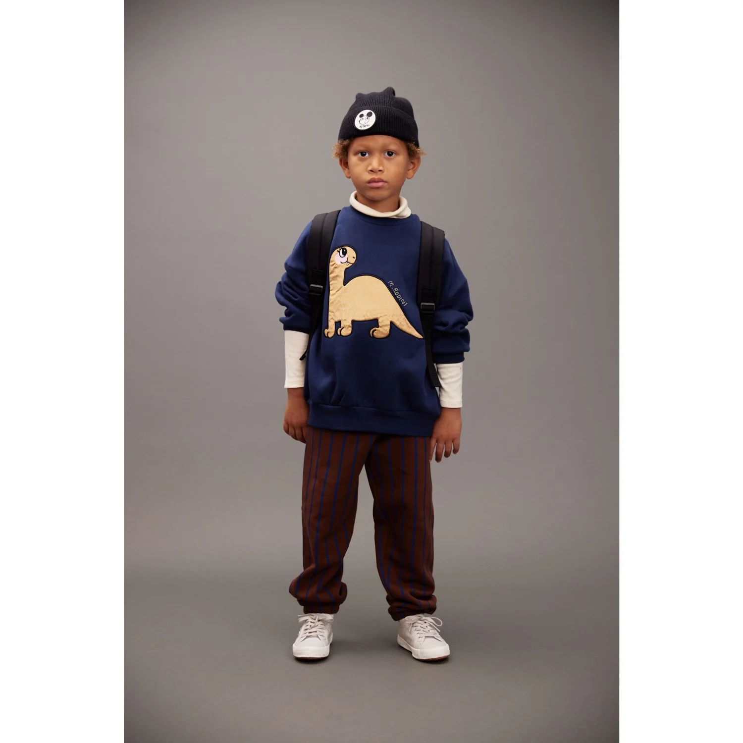 Mini Rodini Blue Dino Application Sweatshirt - Image 9