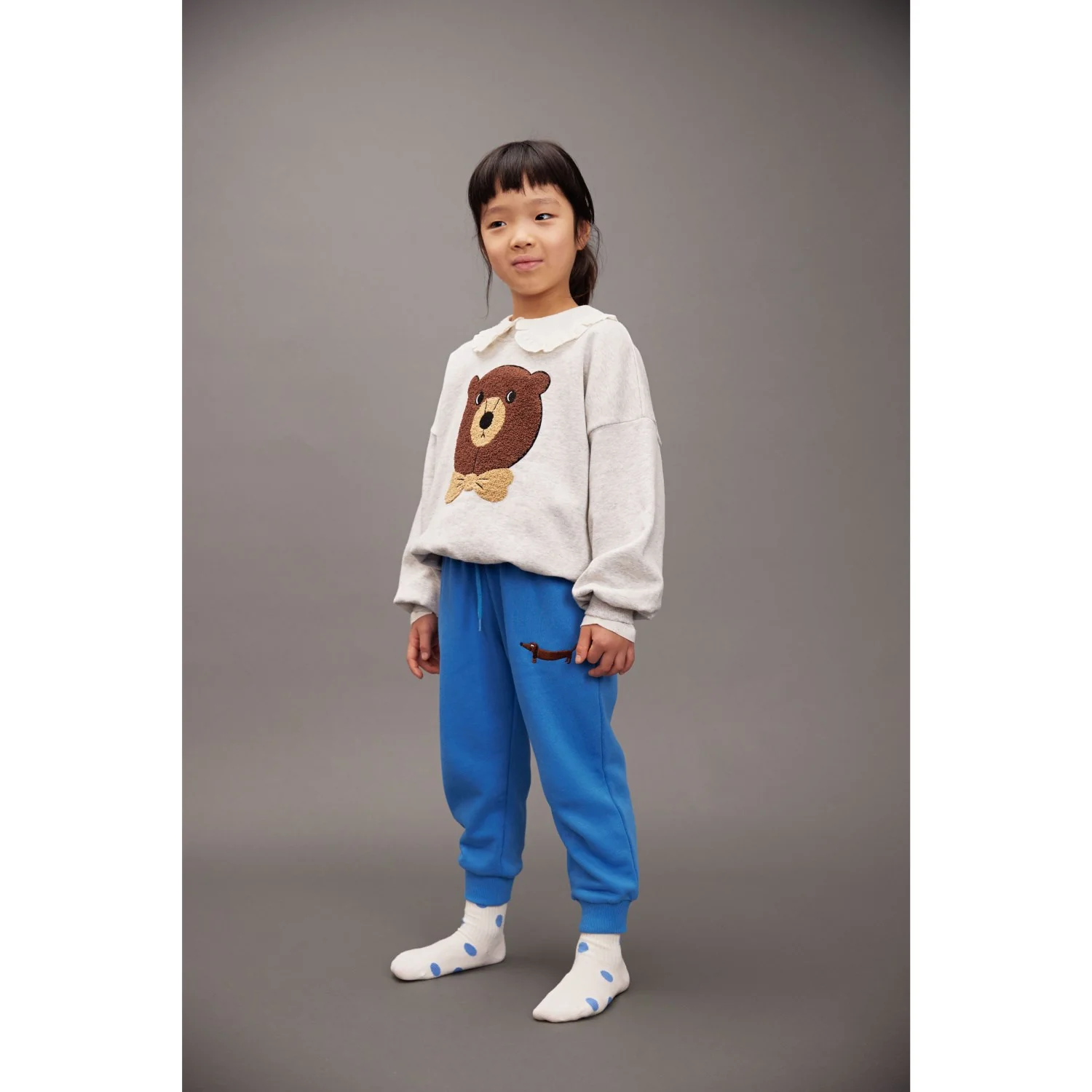 Mini Rodini Blue Dog Emb Sweatpants - Image 5