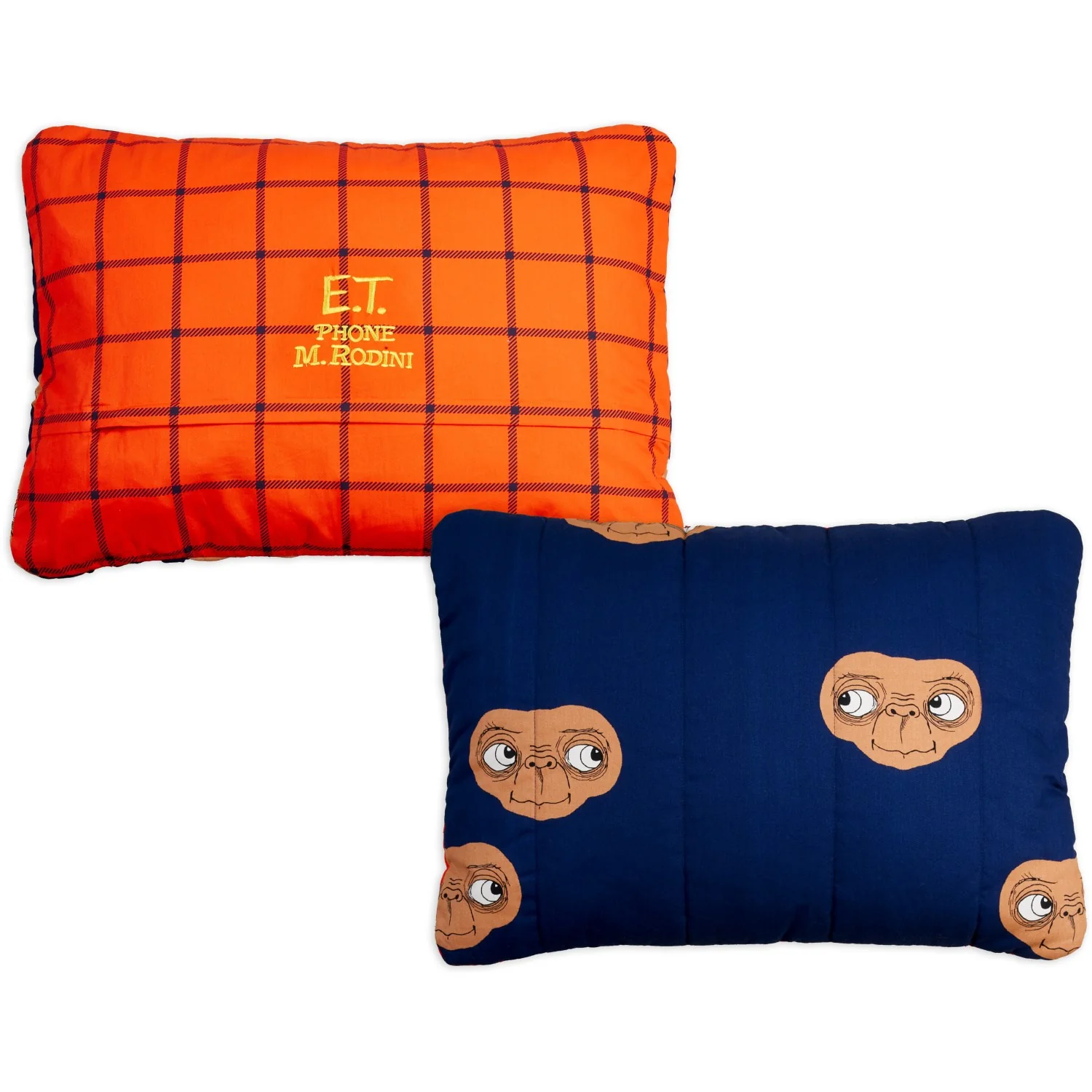 Mini Rodini Blue E.T. AOP Padded Quilted Pillowcase