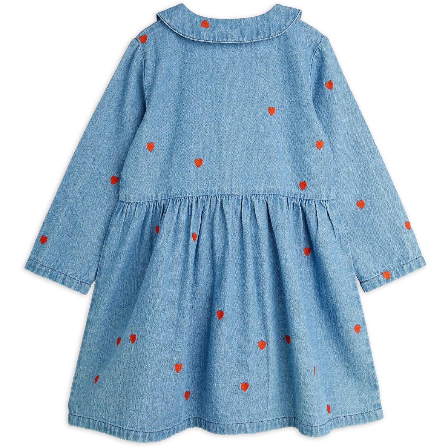 Mini Rodini Blue Mini Hearts Aoe Woven Dress - Image 4