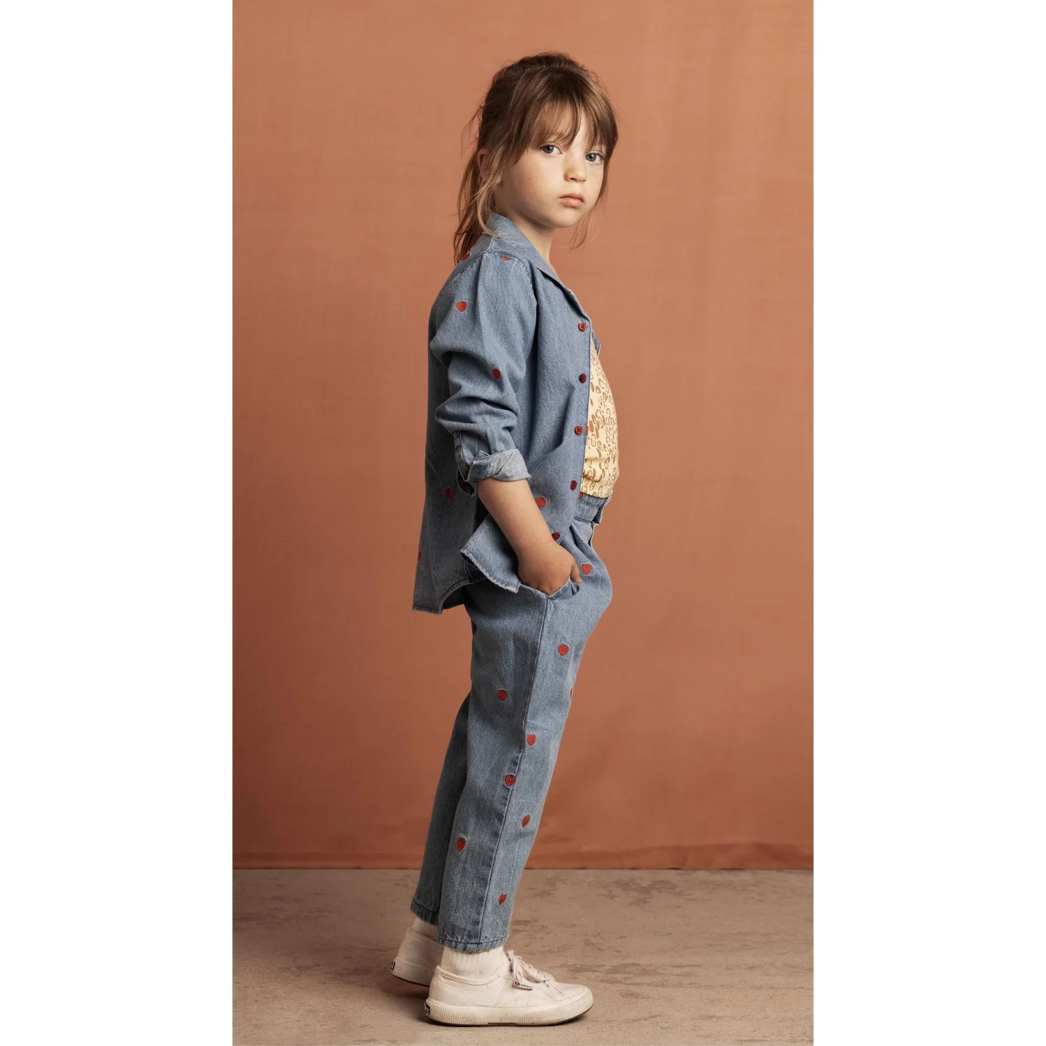 Mini Rodini Blue Mini Hearts Aoe Woven Trousers - Image 2