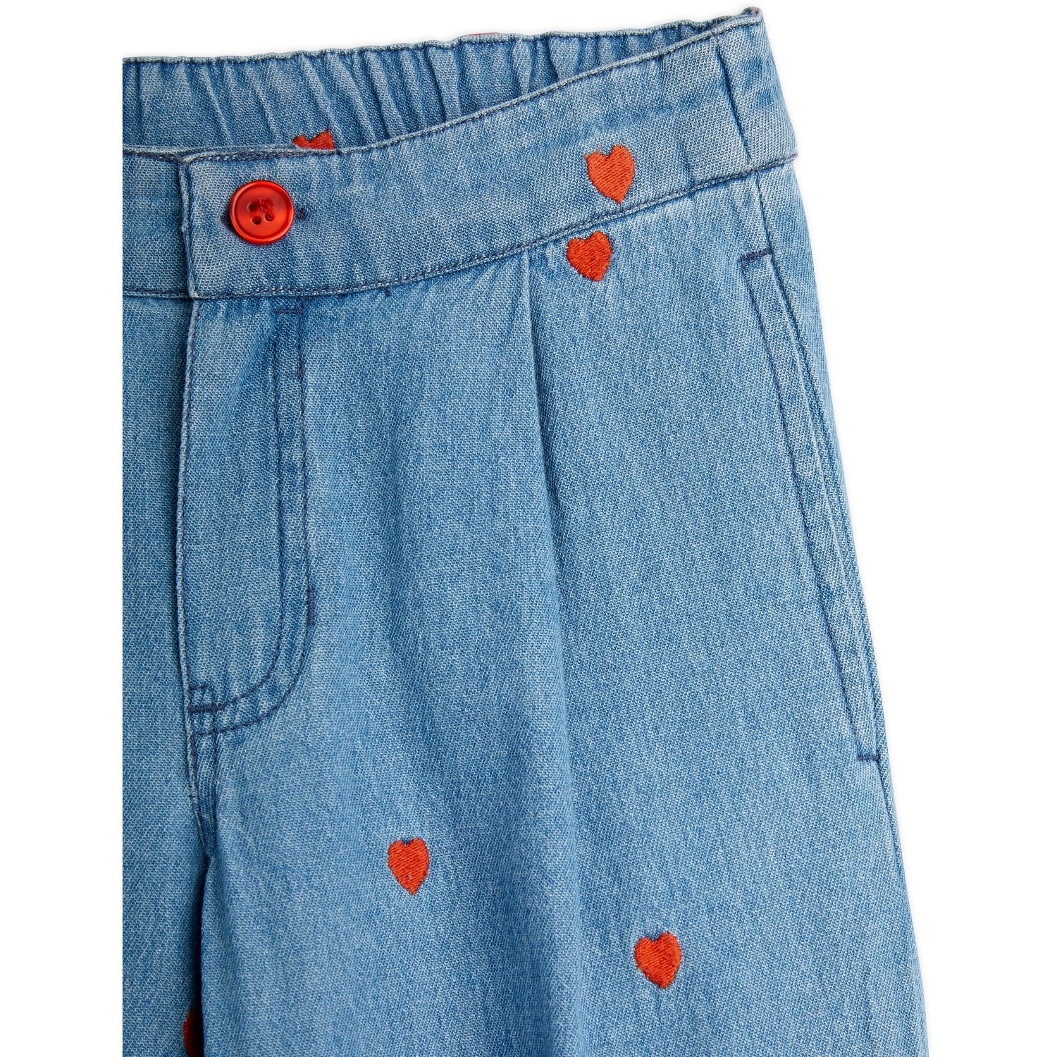 Mini Rodini Blue Mini Hearts Aoe Woven Trousers - Image 4