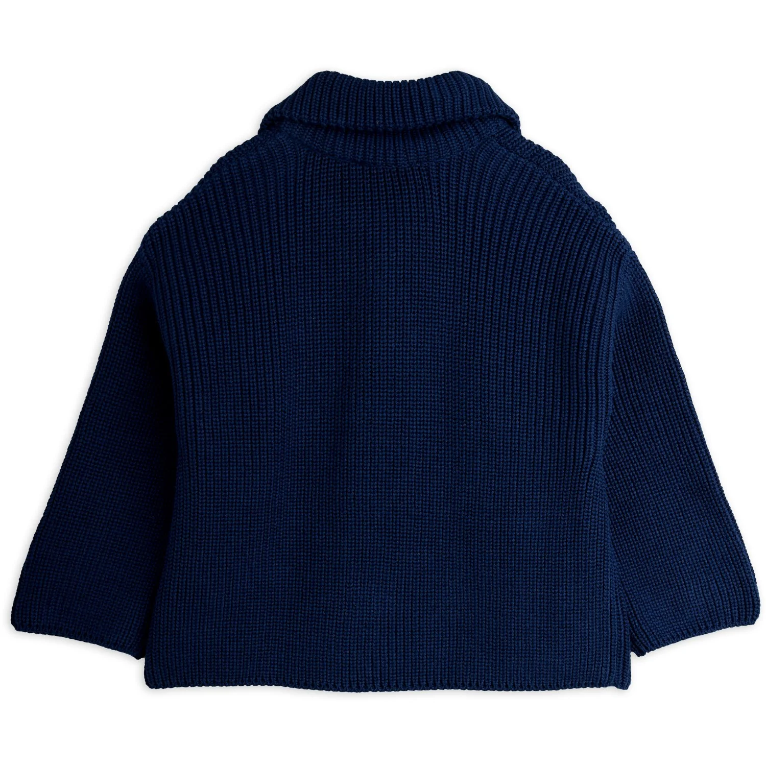 Mini Rodini Blue Panda Patch Chunky Knit Half Zip Sweater - Image 11