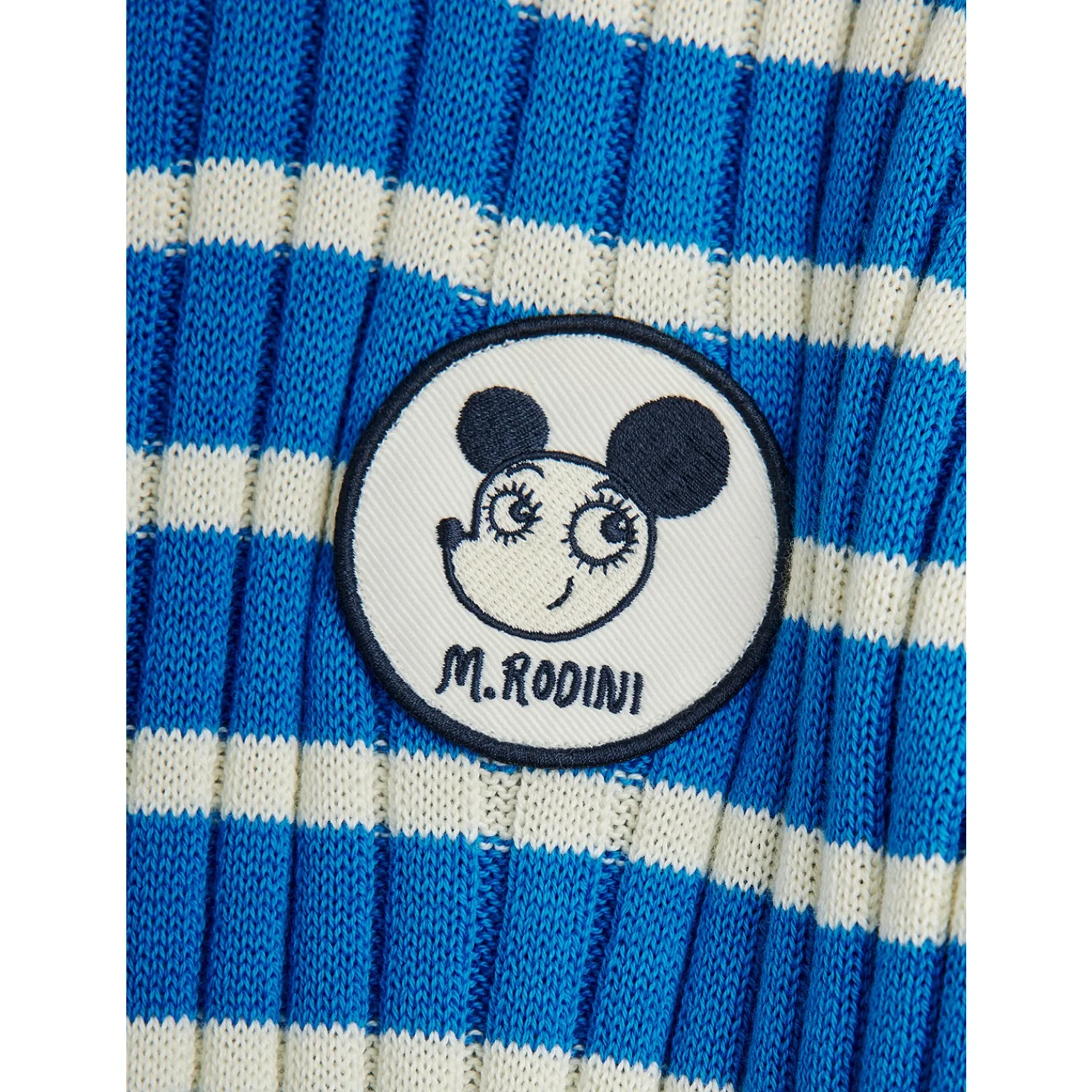 Mini Rodini Blue Ritzratz Patch Rib Knitted Stripe Ss Dress - Image 10