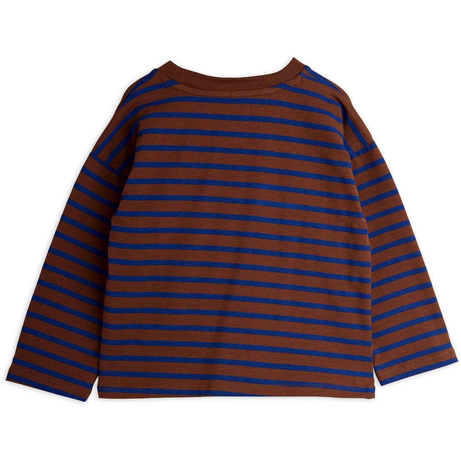 Mini Rodini Brown Stripe Bird Patch Ls Tee - Image 3