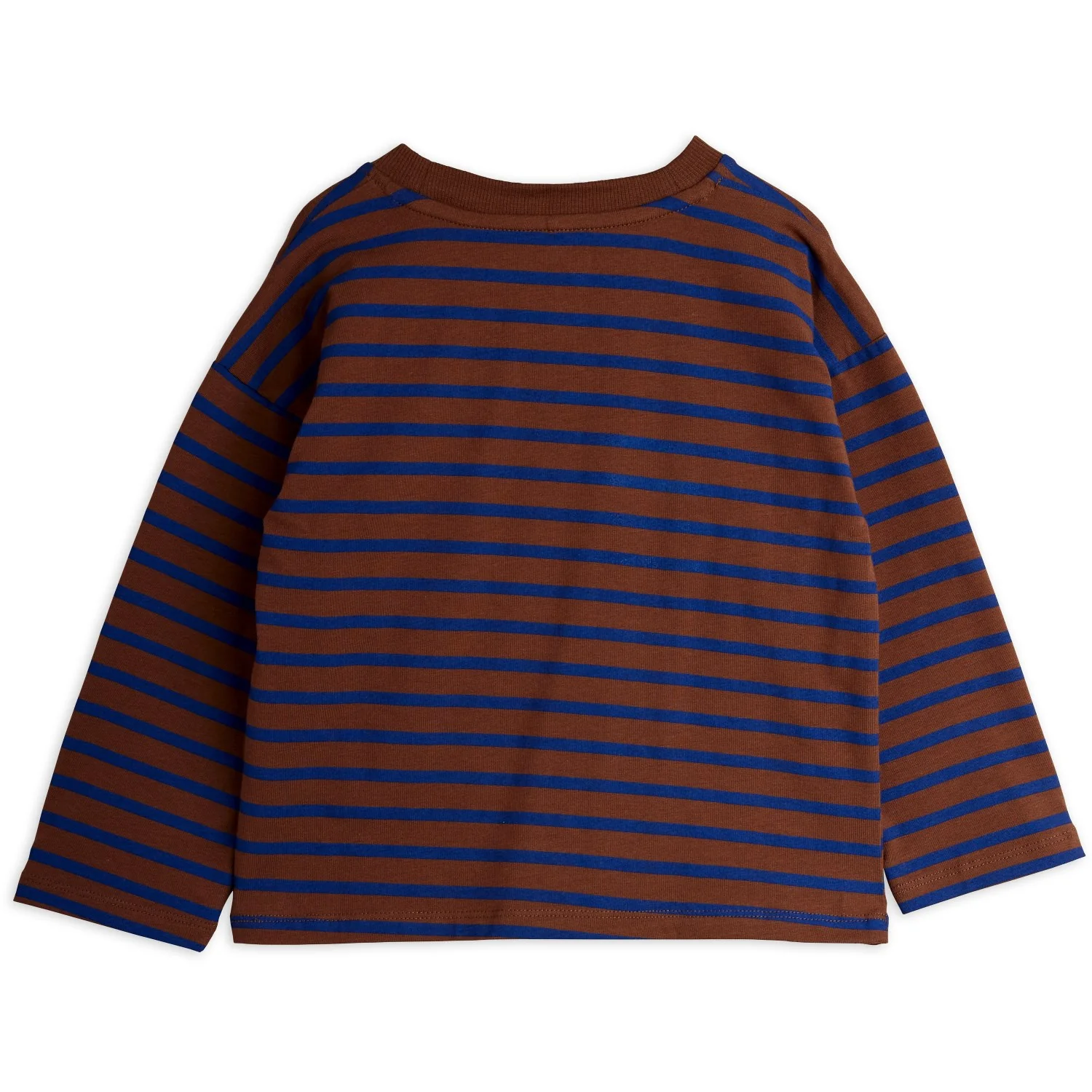 Mini Rodini Brown Stripe Bird Patch Ls Tee - Image 7