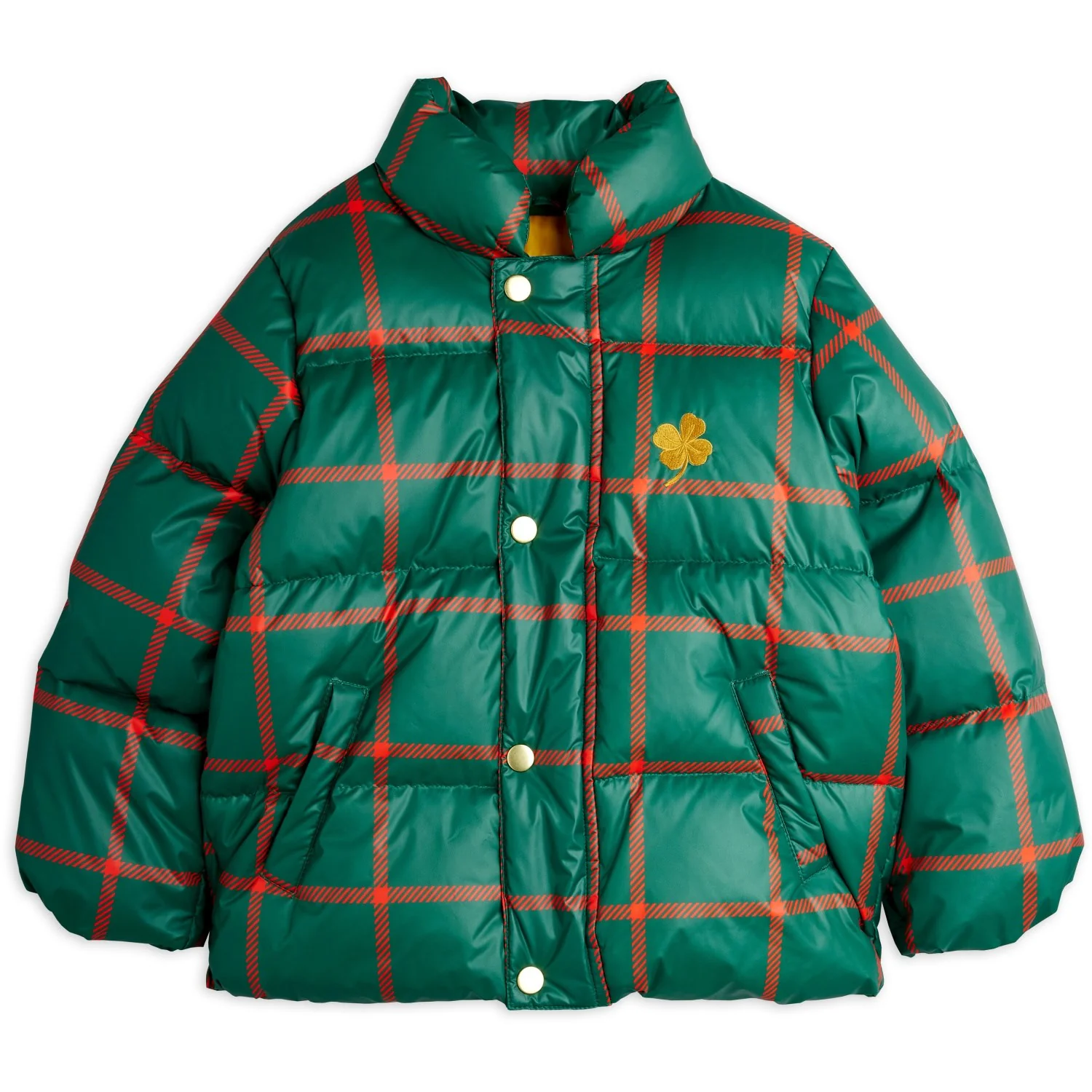 Mini Rodini Green Plaid AOP Citypuffer - Image 5