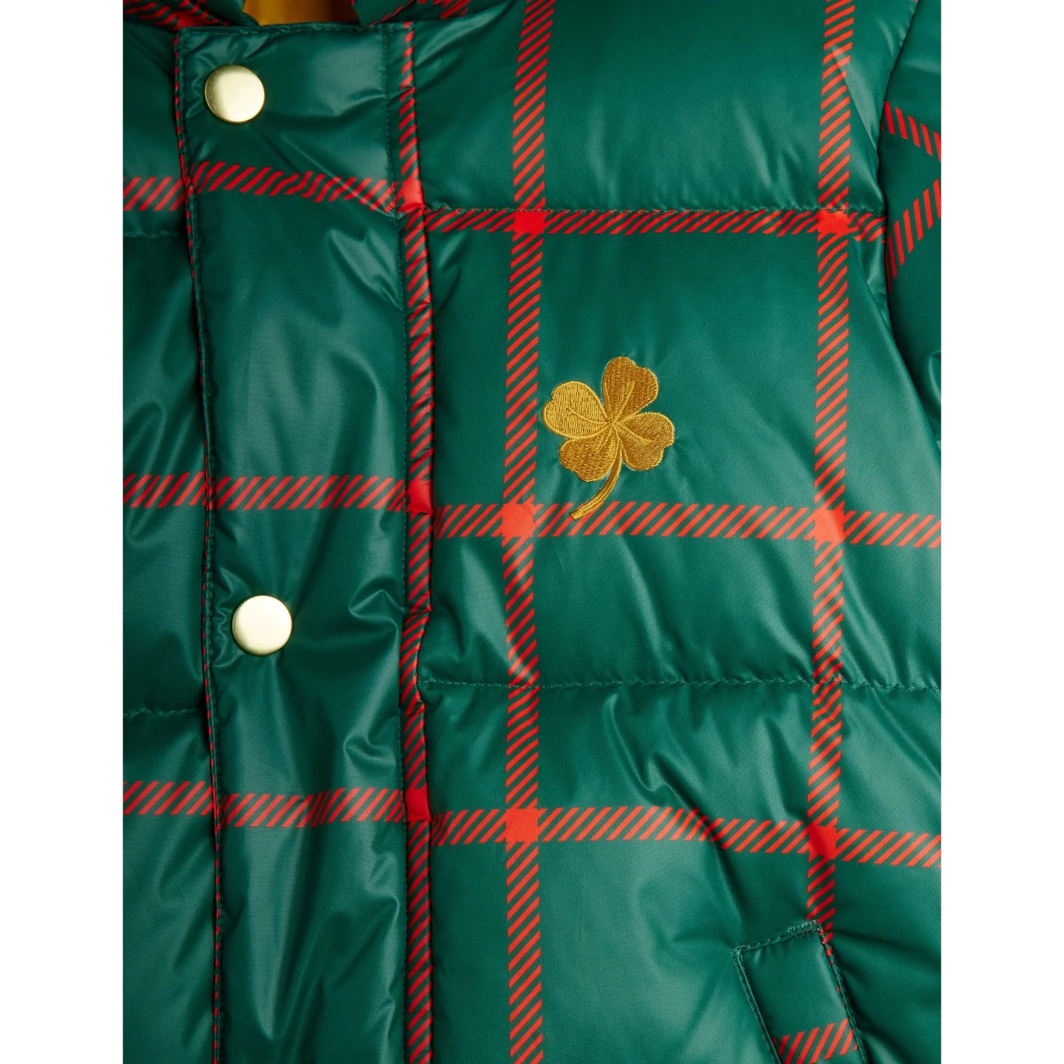 Mini Rodini Green Plaid AOP Citypuffer - Image 8