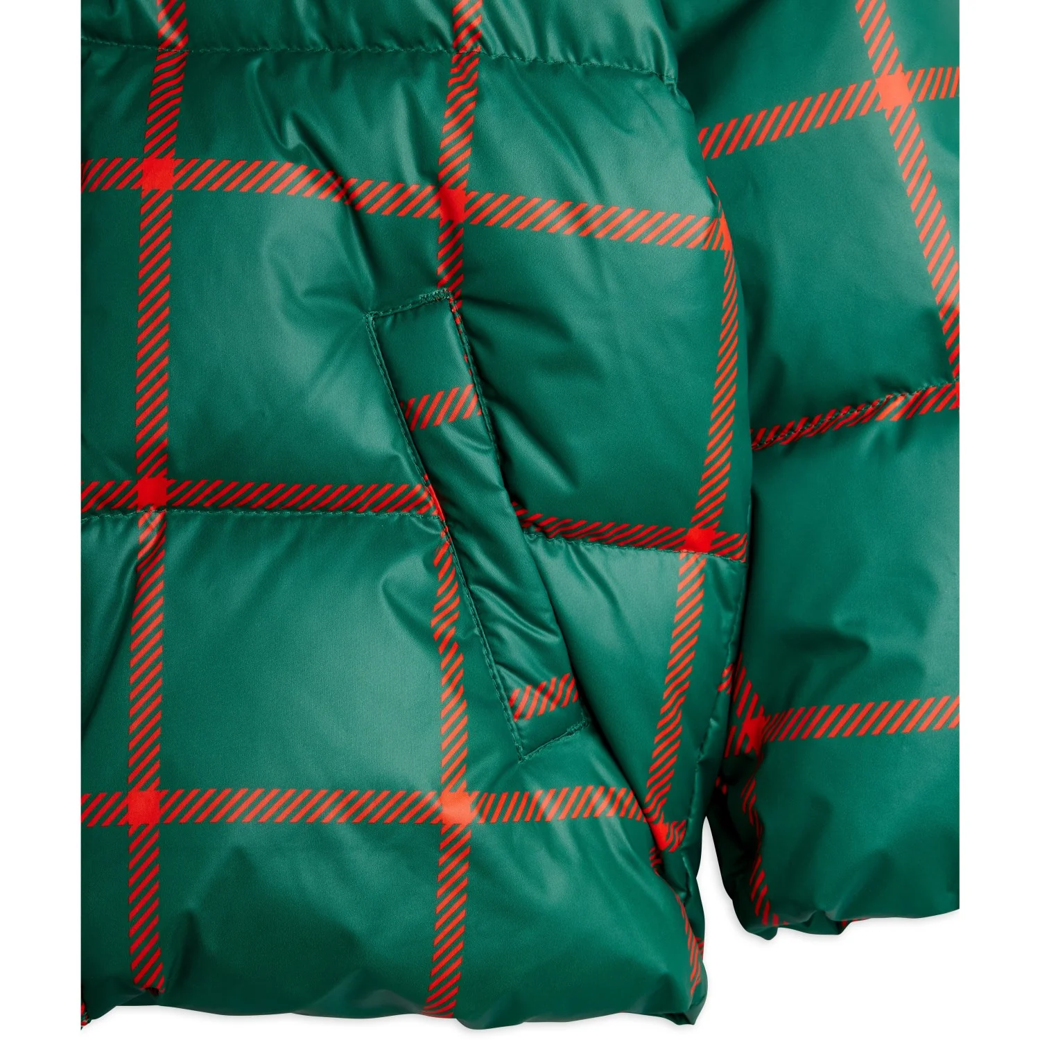 Mini Rodini Green Plaid AOP Citypuffer - Image 9