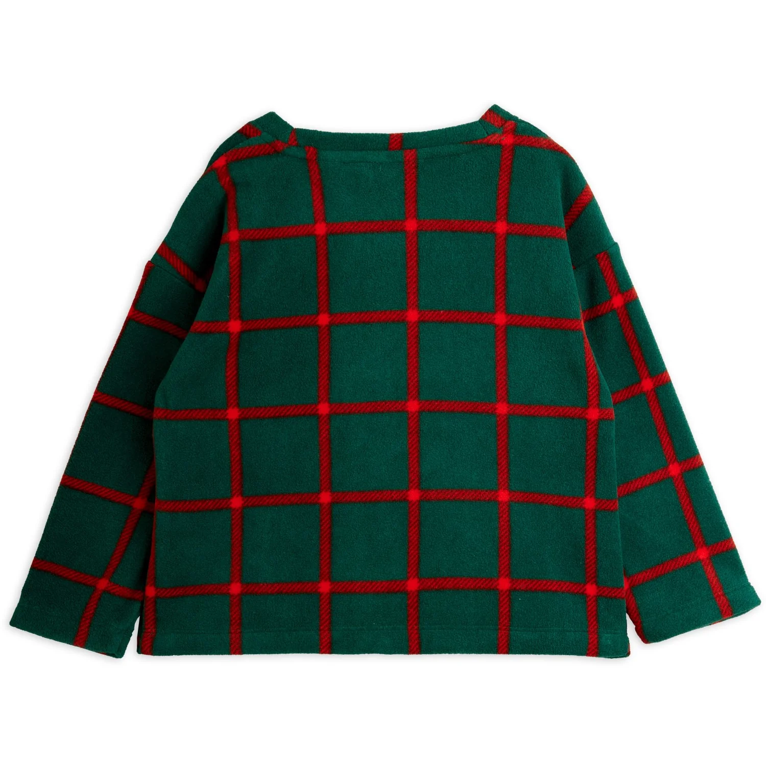 Mini Rodini Green Plaid AOP Fleece Ls Top - Image 3