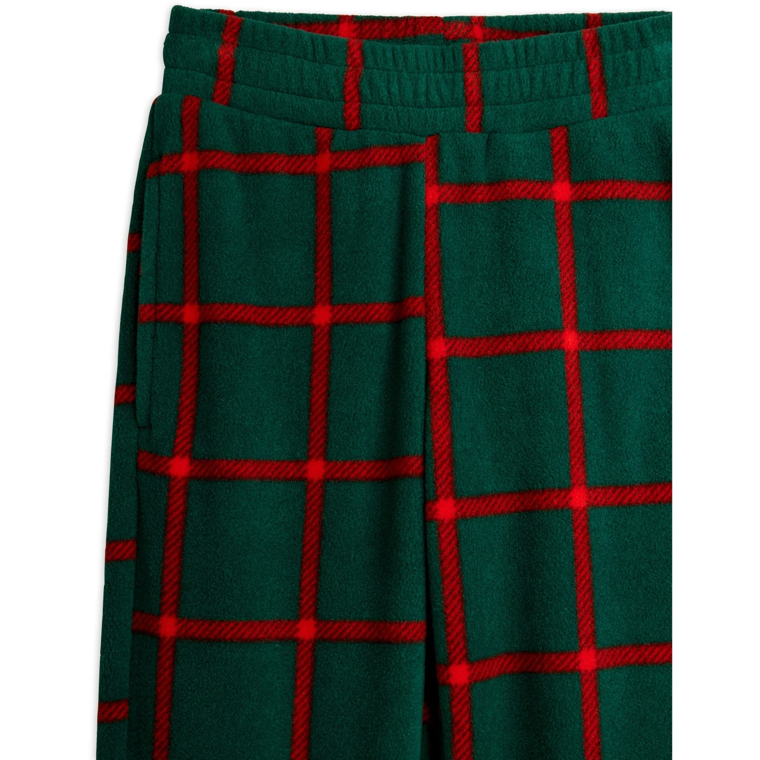 Mini Rodini Green Plaid AOP Fleece Trousers - Image 2