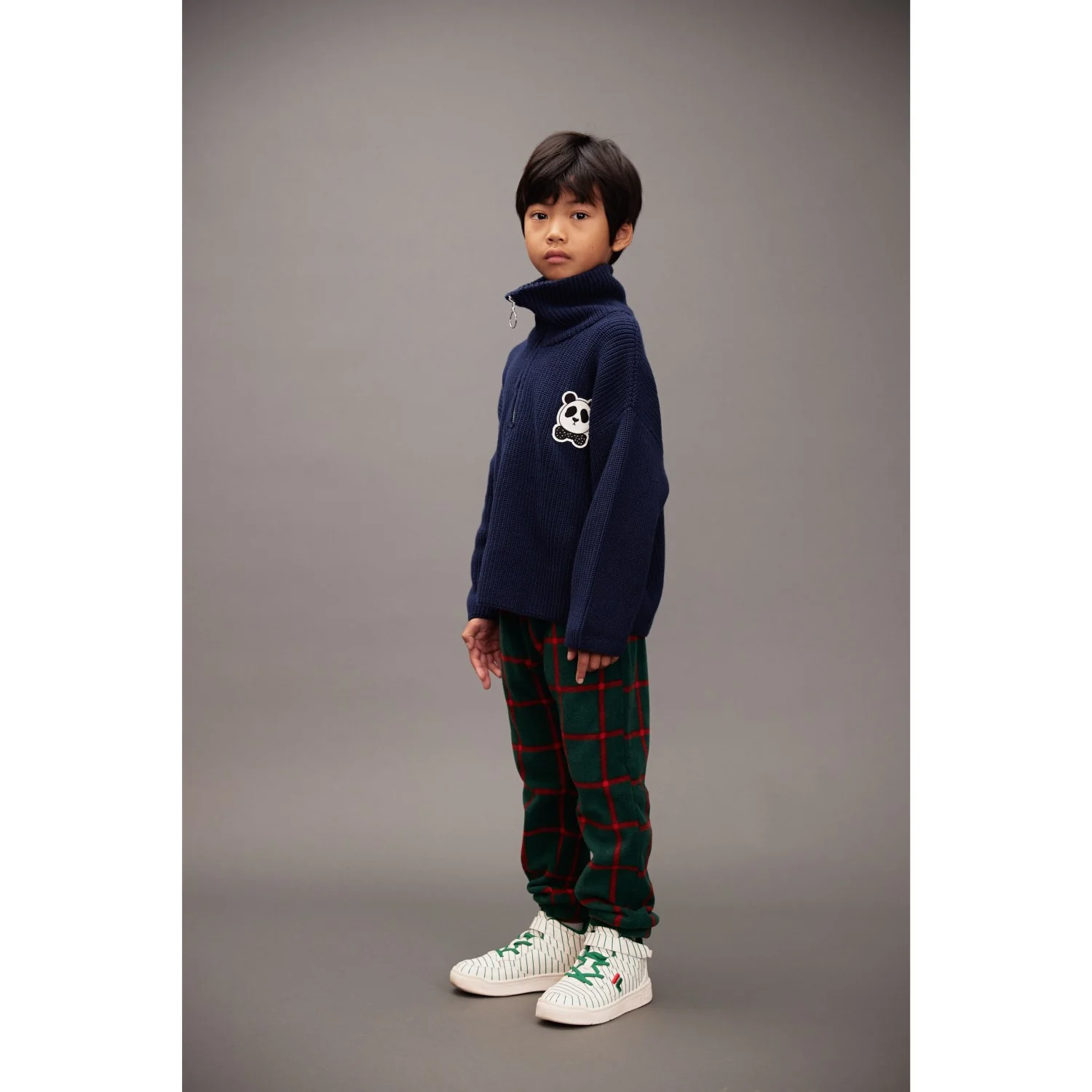 Mini Rodini Green Plaid AOP Fleece Trousers - Image 5