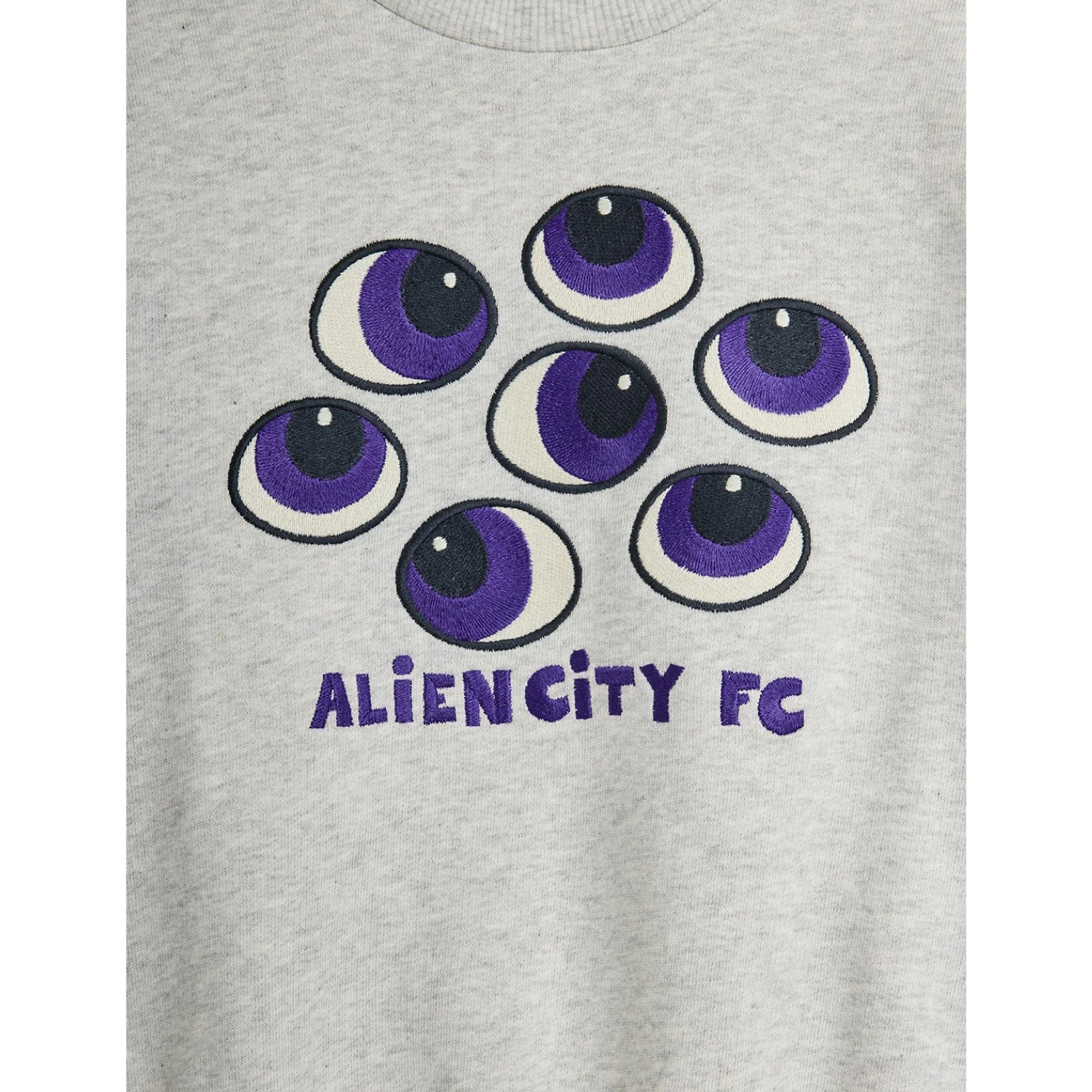 Mini Rodini Grey Melange Eyes Emb Sweatshirt - Image 4