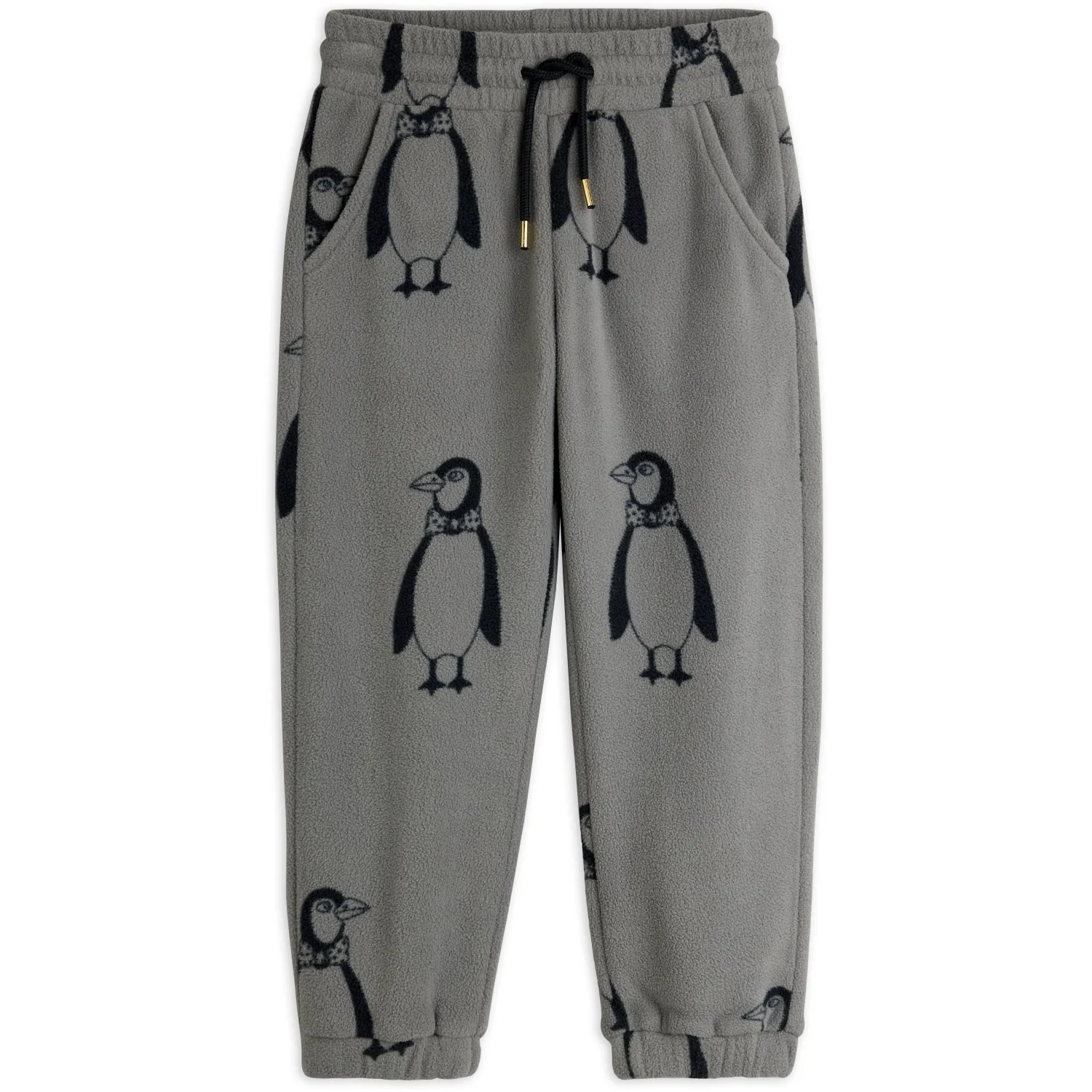Mini Rodini Grey Penguin Fleece Trousers - Image 3