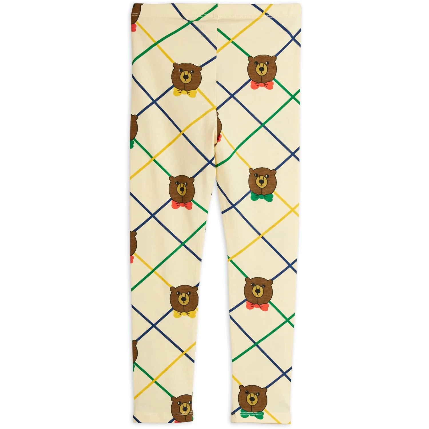 Mini Rodini Off-white Bear Check AOP Leggings - Image 3