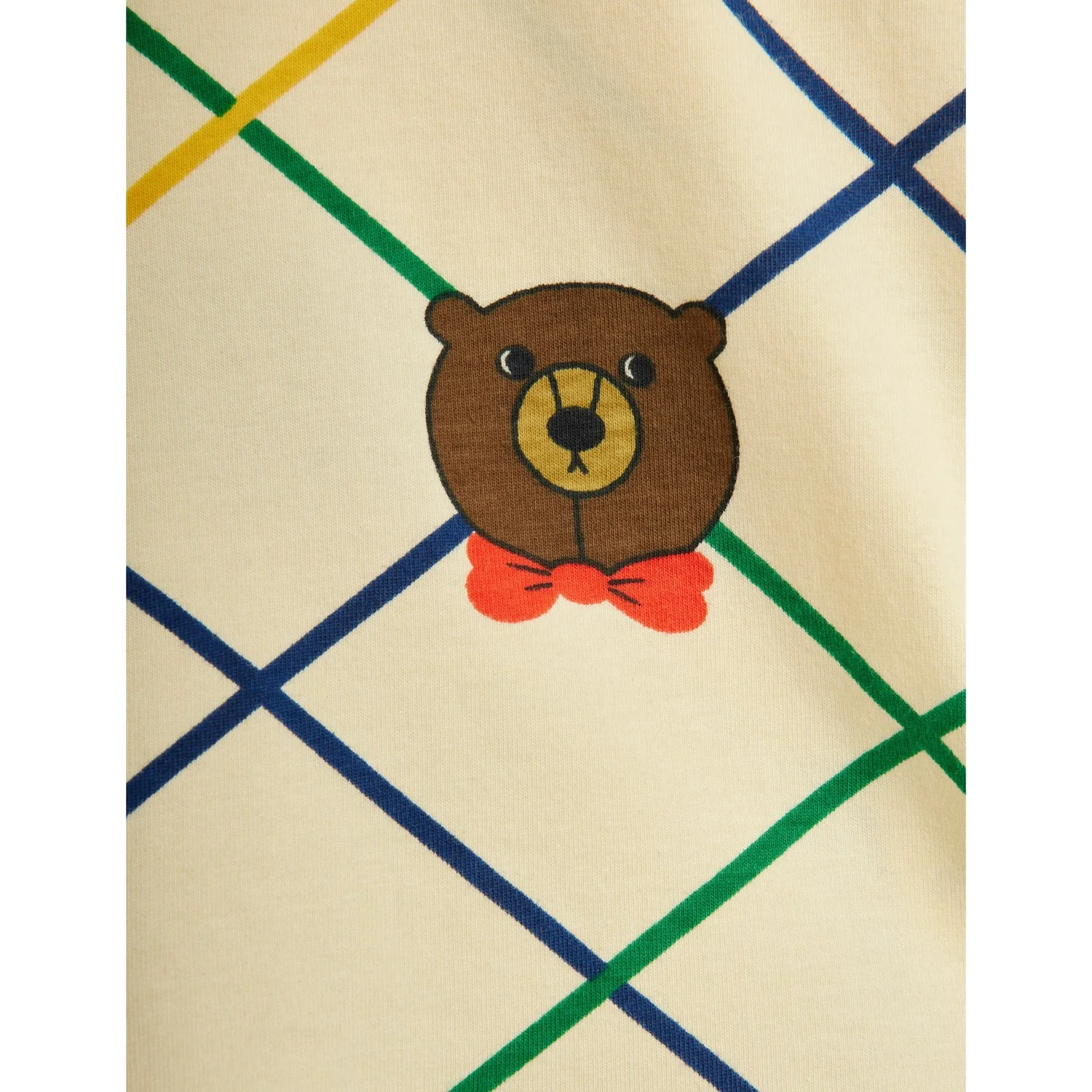 Mini Rodini Off-white Bear Check AOP Leggings - Image 5