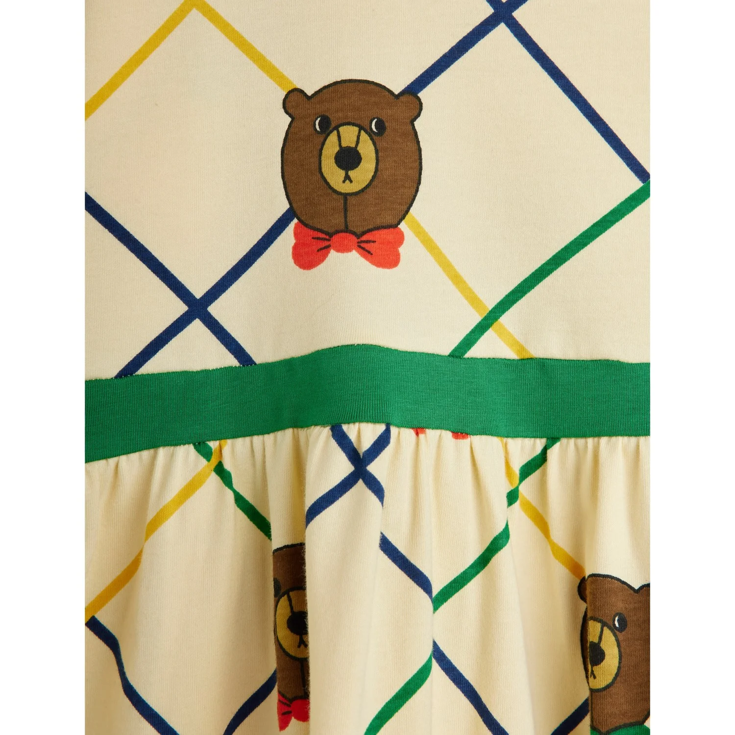 Mini Rodini Off-white Bear Check AOP Ls Dress - Image 6