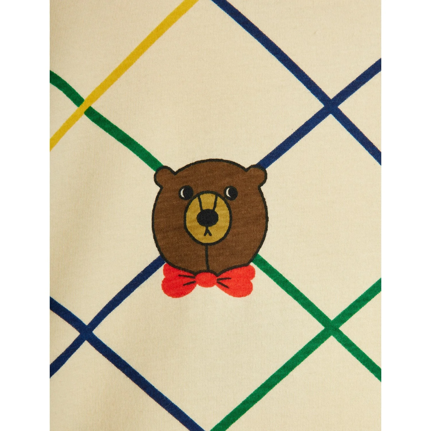 Mini Rodini Off-white Bear Check AOP Ss Tee - Image 2