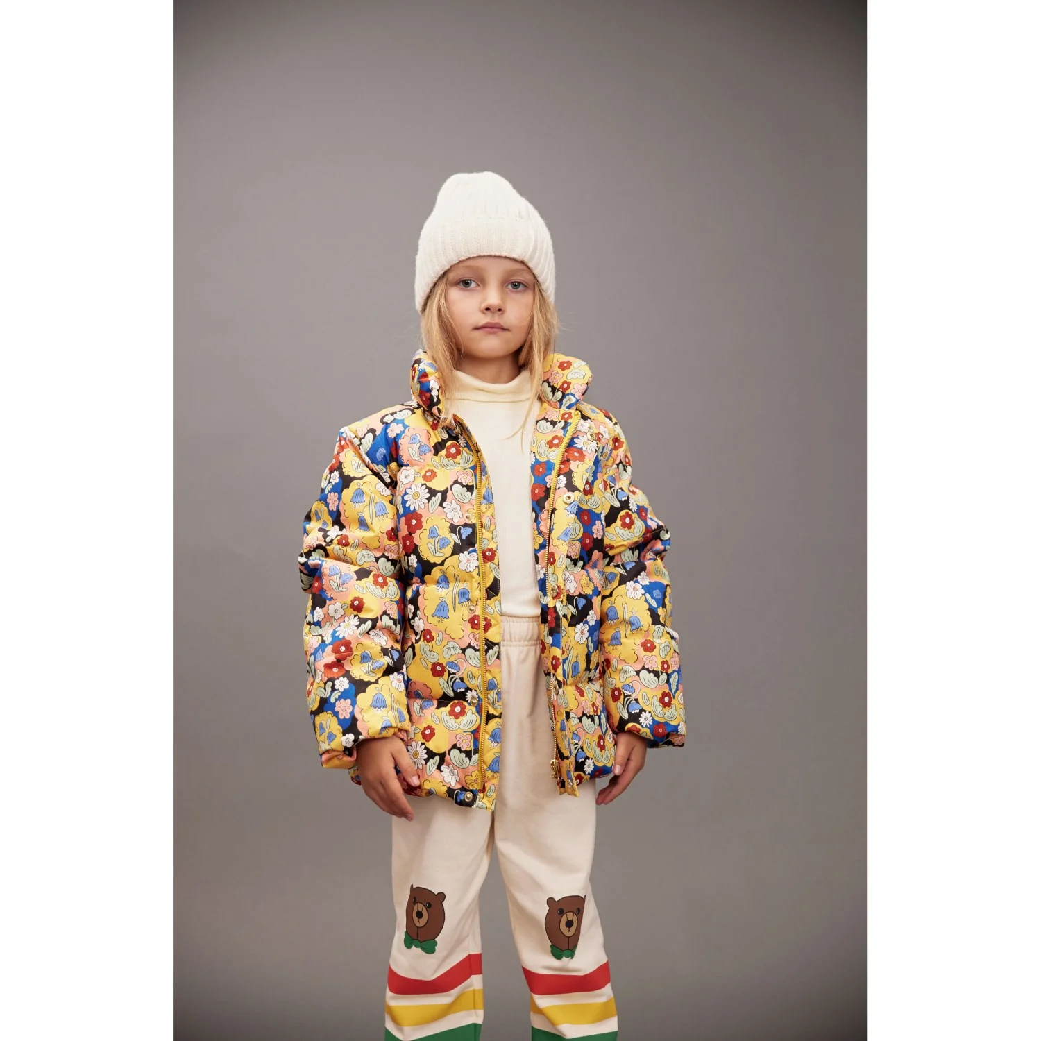 Mini Rodini Off-white Bear Stripe Sweatpants - Image 6
