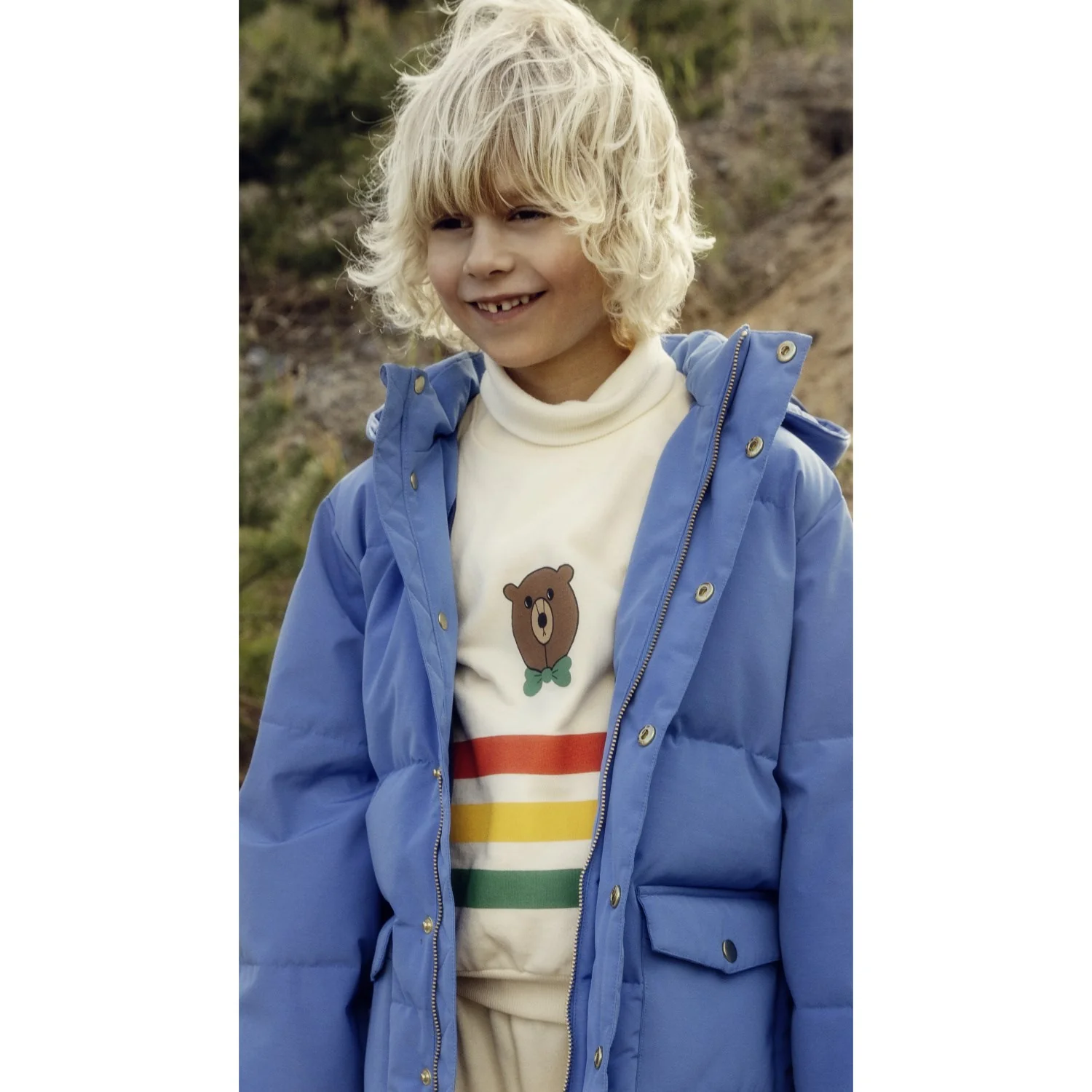 Mini Rodini Off-white Bear Stripe Sweatshirt - Image 4