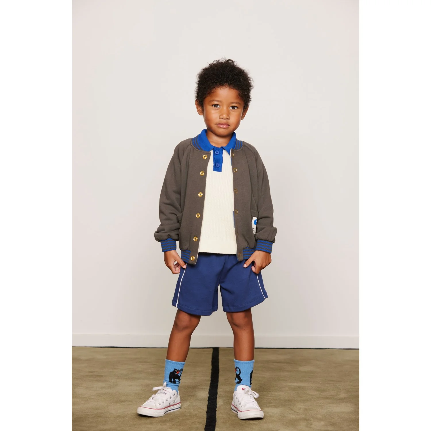 Mini Rodini Off-White Cable Knit Polo Shirt - Image 5