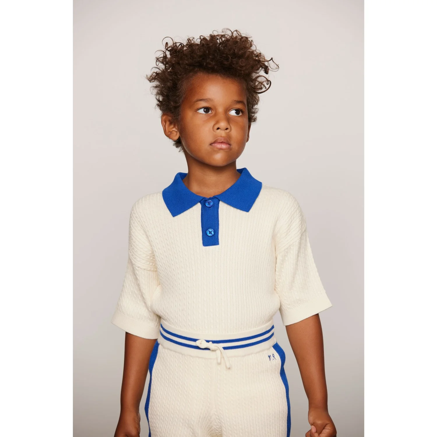 Mini Rodini Off-White Cable Knit Shorts - Image 3