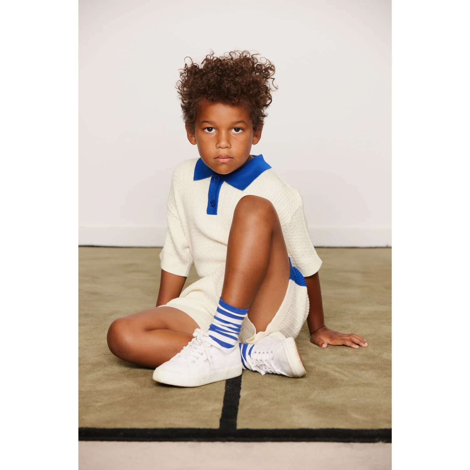 Mini Rodini Off-White Cable Knit Shorts - Image 5
