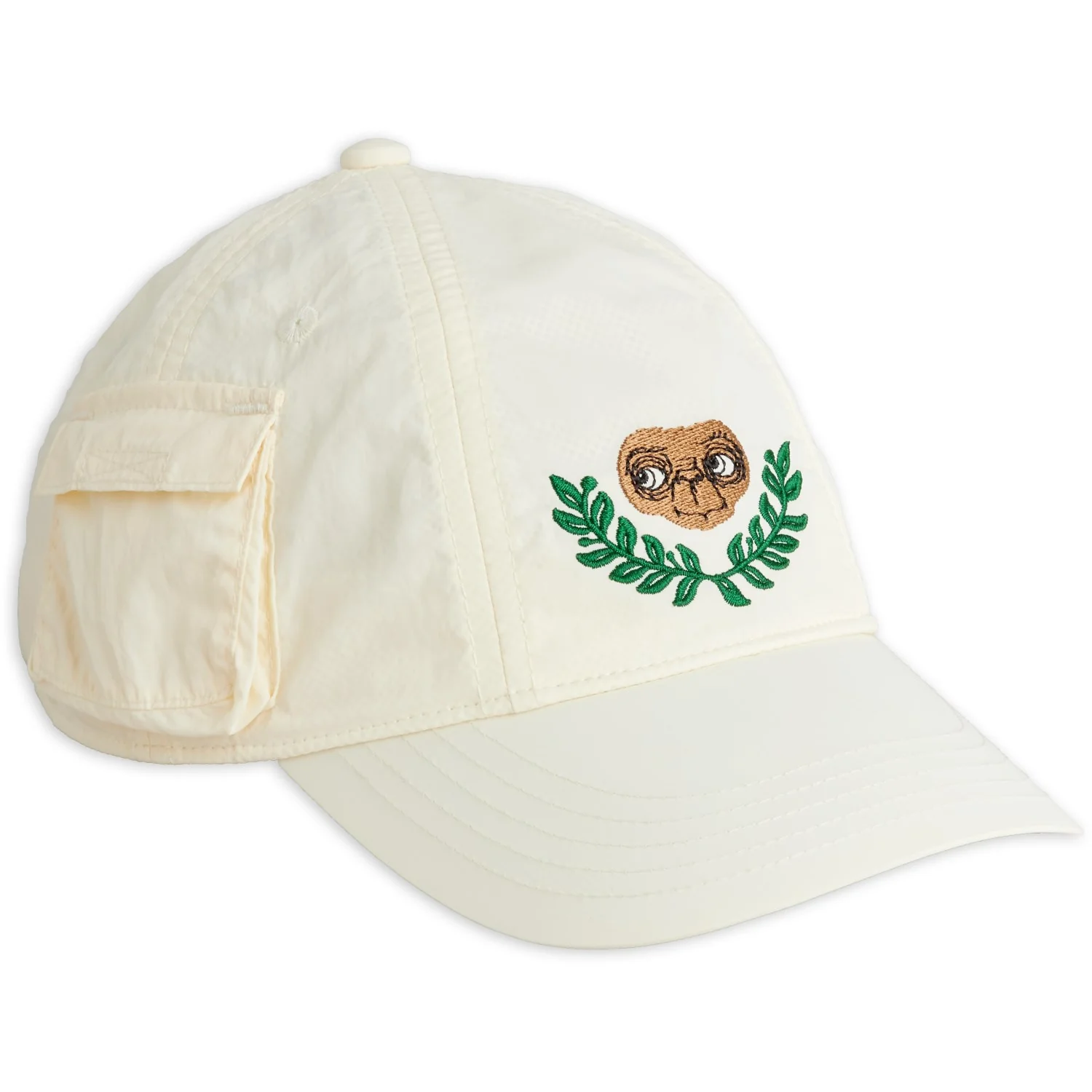 Mini Rodini Off-white E.T Emb Nylon Pocket Cap