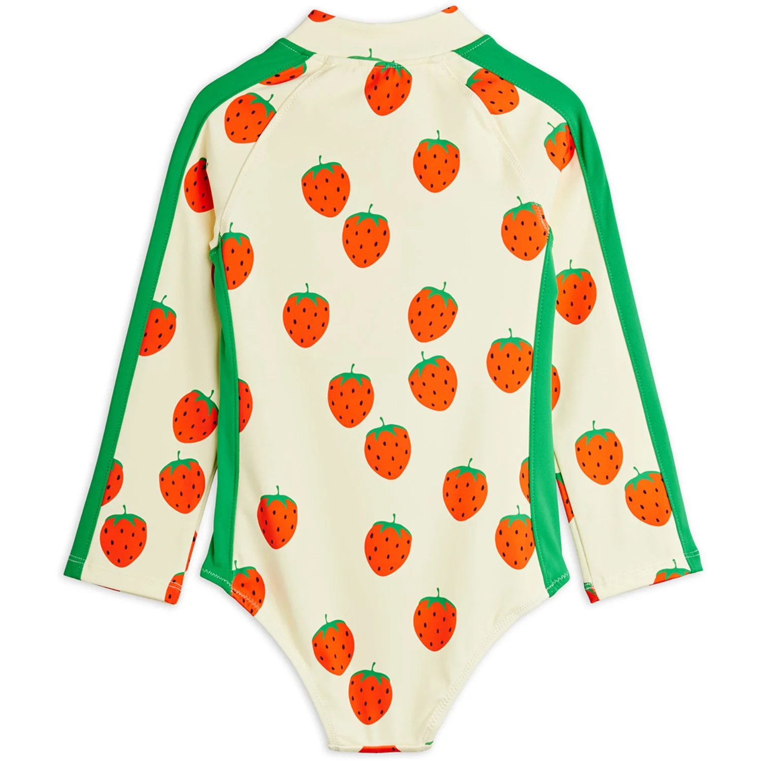 Mini Rodini Off-white Strawberries AOP Ls Uv Swimsuit - Image 4