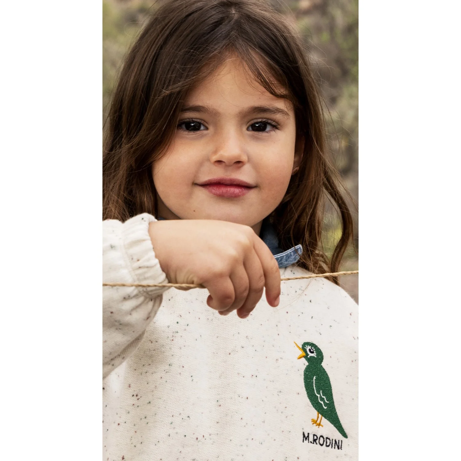 Mini Rodini Offwhite Bird Emb Neps Sweatshirt - Image 3