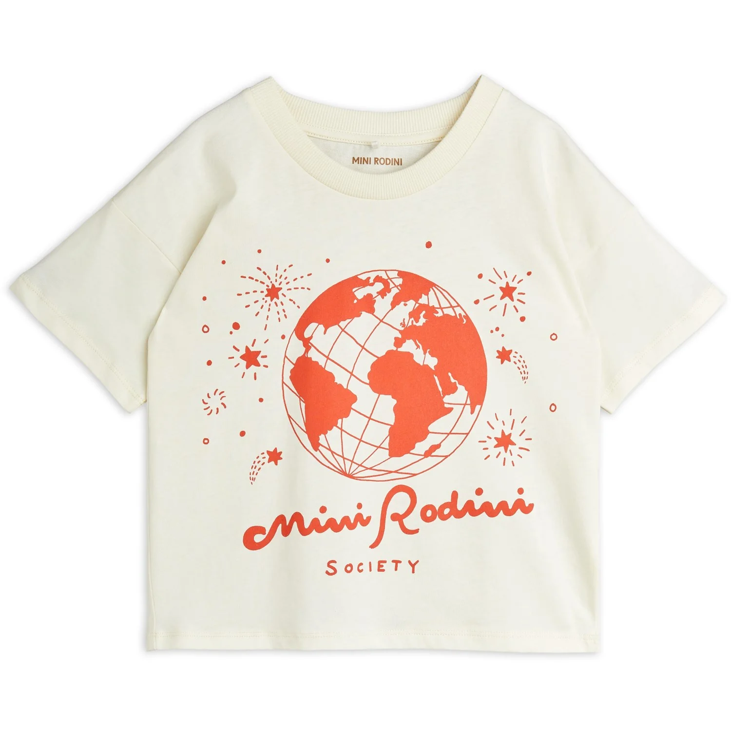 Mini Rodini Offwhite Mini Rodini Society Sp Ss Tee