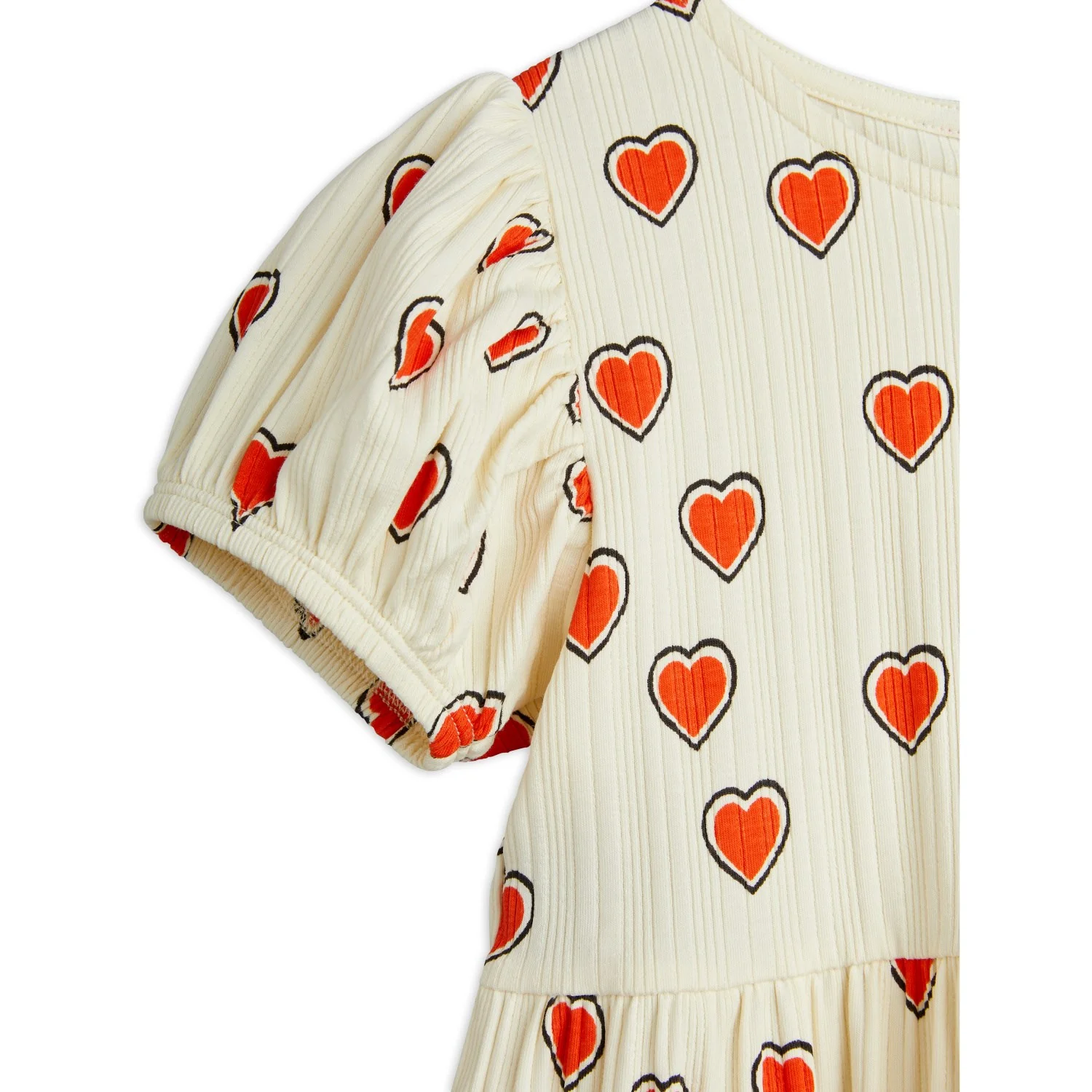 Mini Rodini Offwhite Outlined Hearts AOP Dress - Image 2