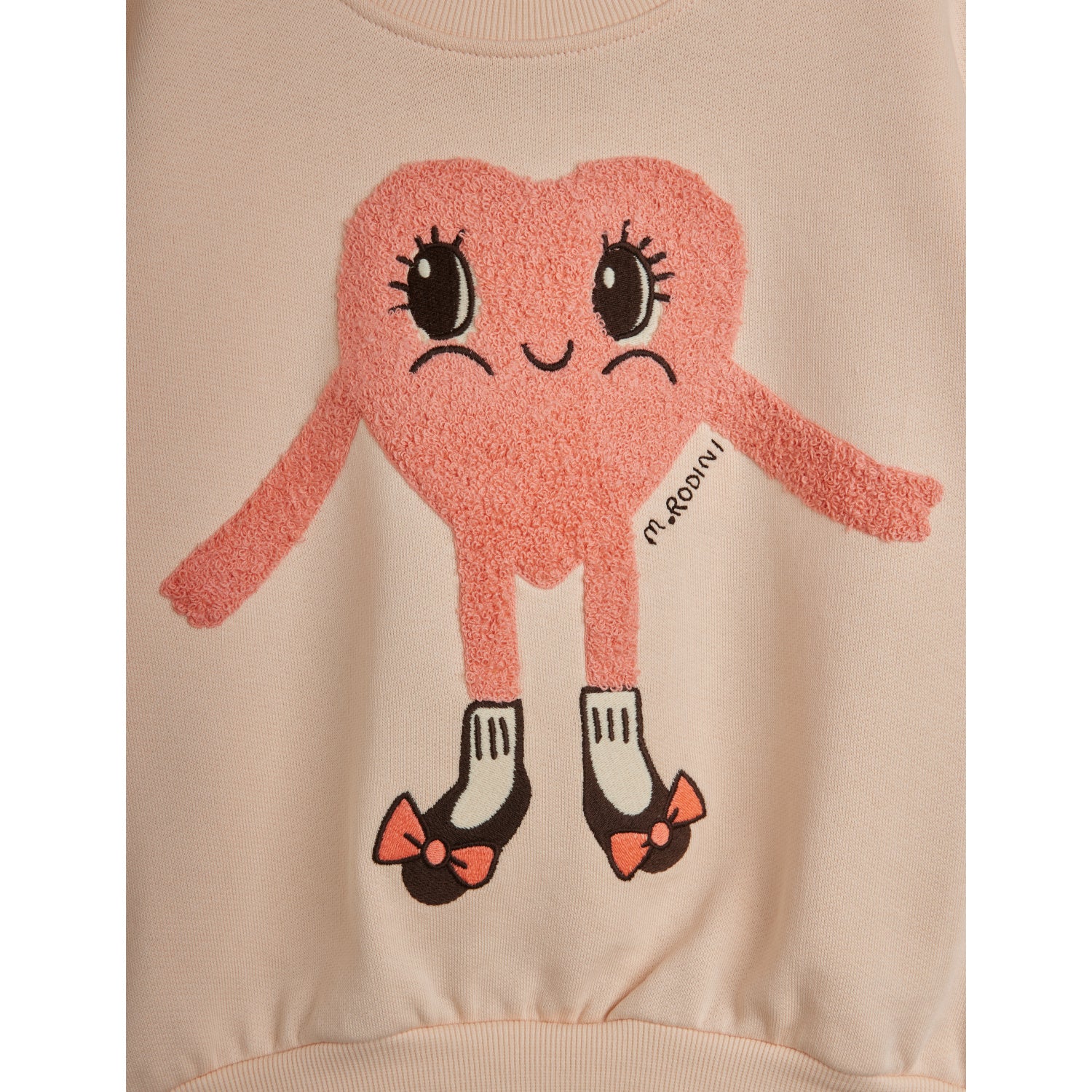 Mini Rodini Pink Heart In Shoes Chenille Sweatshirt - Image 2