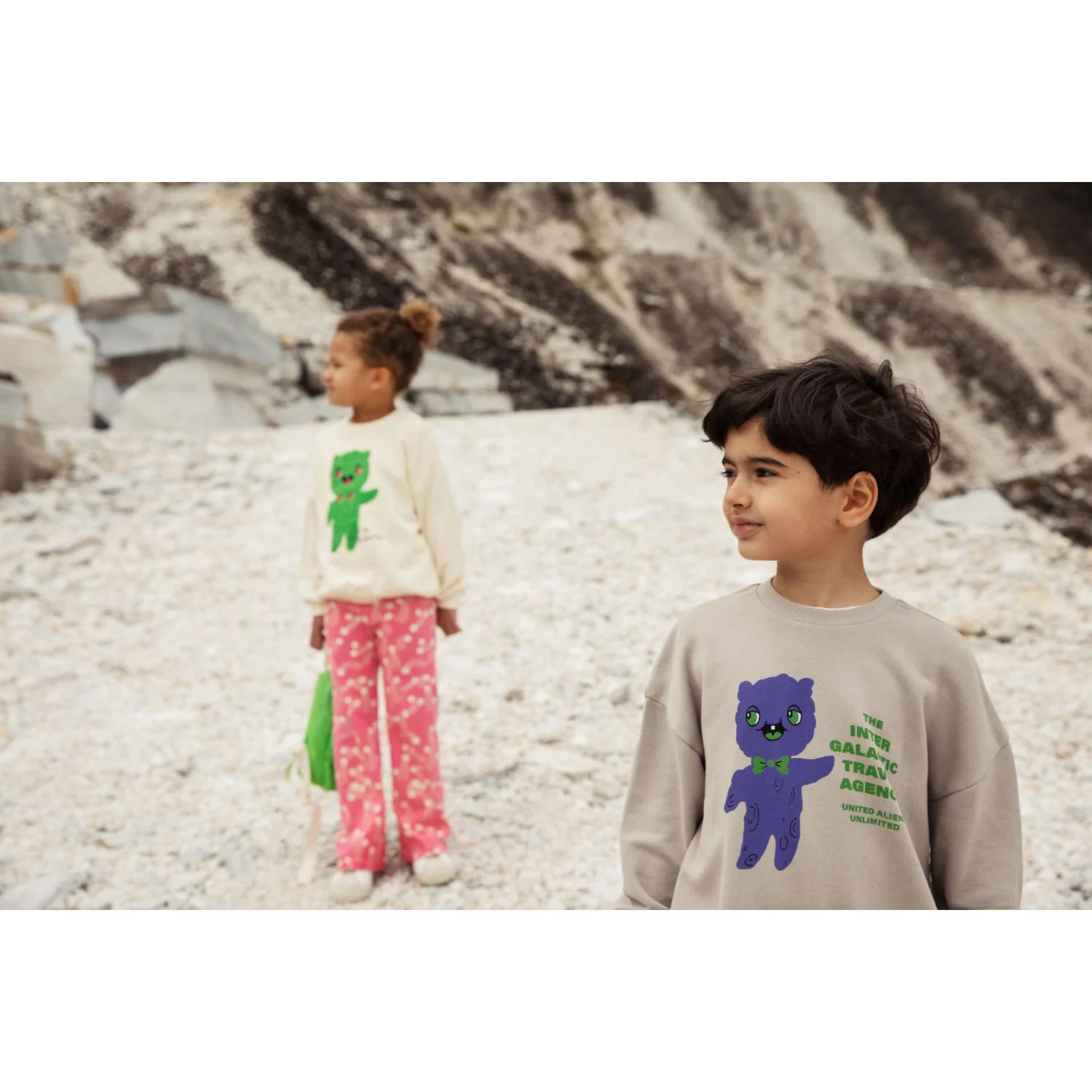 Mini Rodini Pink Starfall AOP Flared Trousers - Image 2