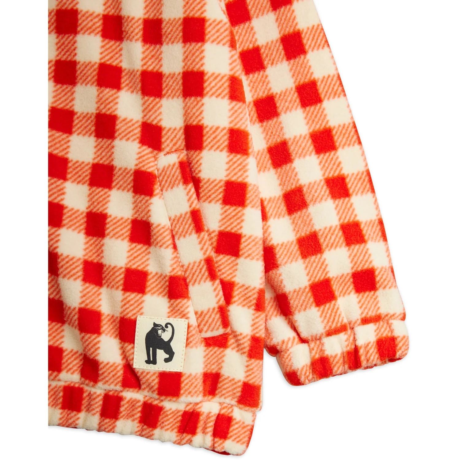 Mini Rodini Red Gingham AOP Fleece Jacket - Image 9
