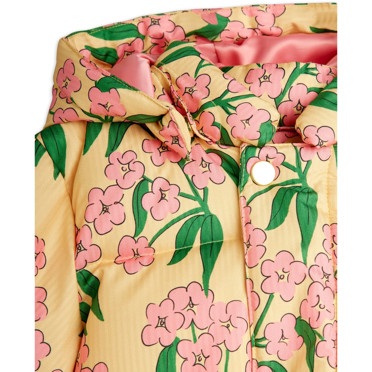 Mini Rodini Yellow Alpine Flowers AOP Hooded Puffer - Image 3