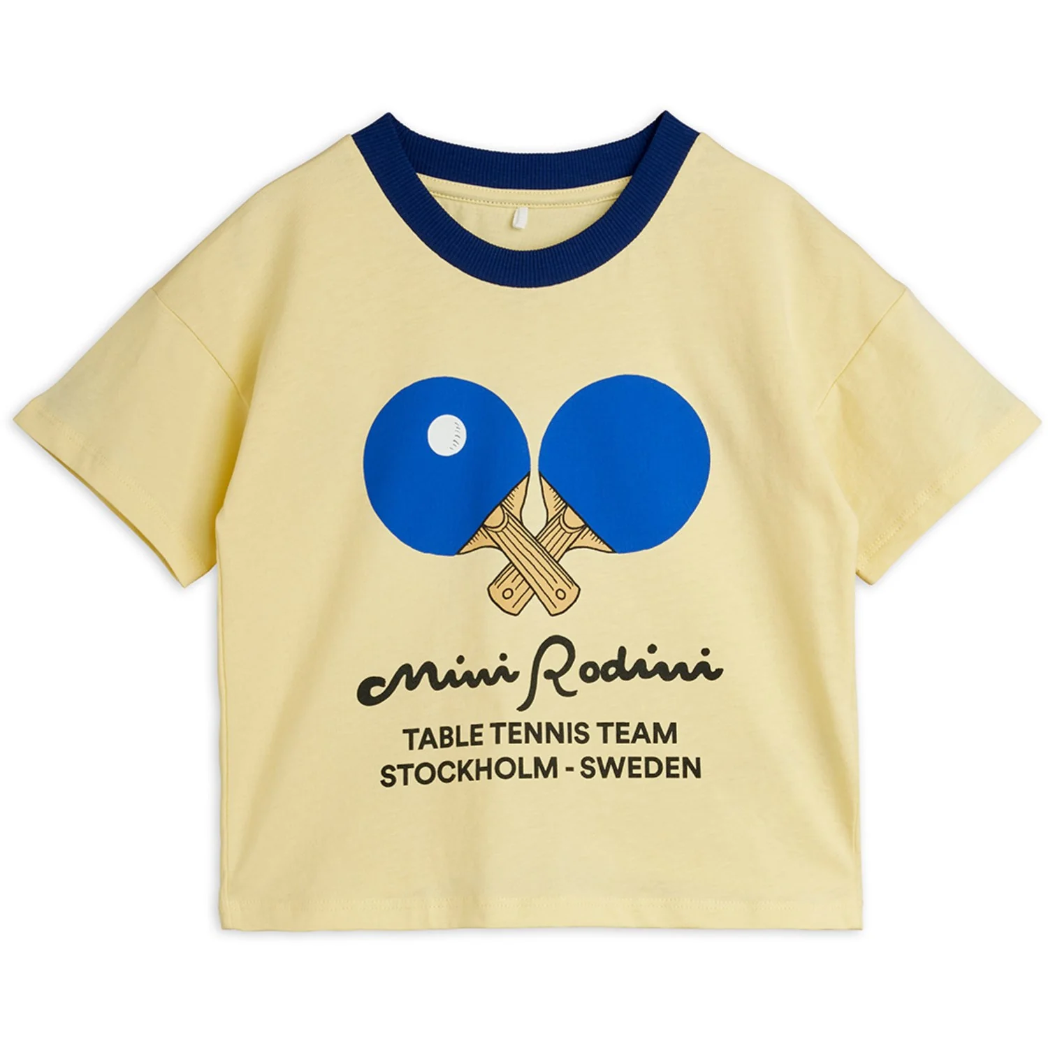 Mini Rodini Yellow Table Tennis Contrast Rib Sp Ss Tee