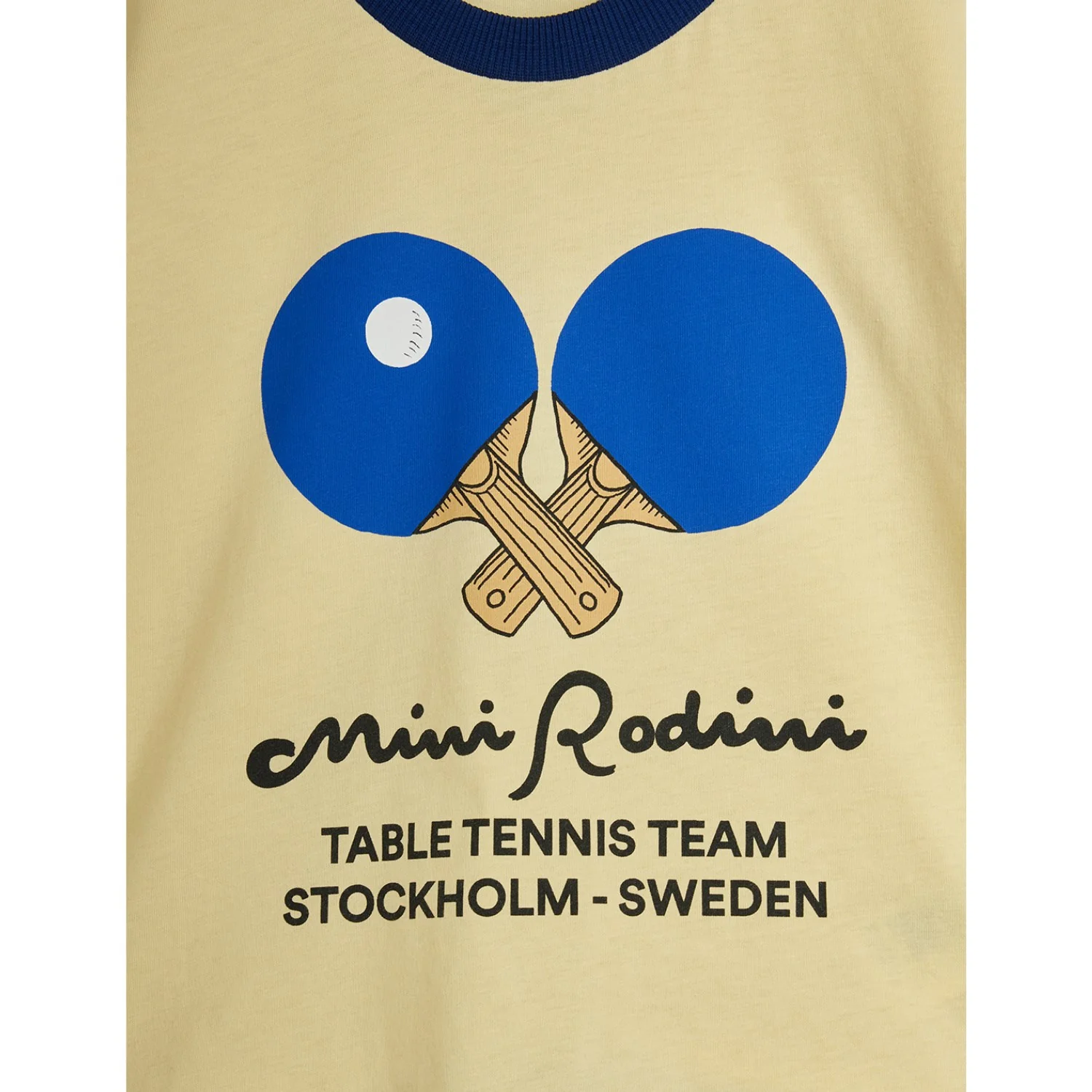 Mini Rodini Yellow Table Tennis Contrast Rib Sp Ss Tee - Image 2