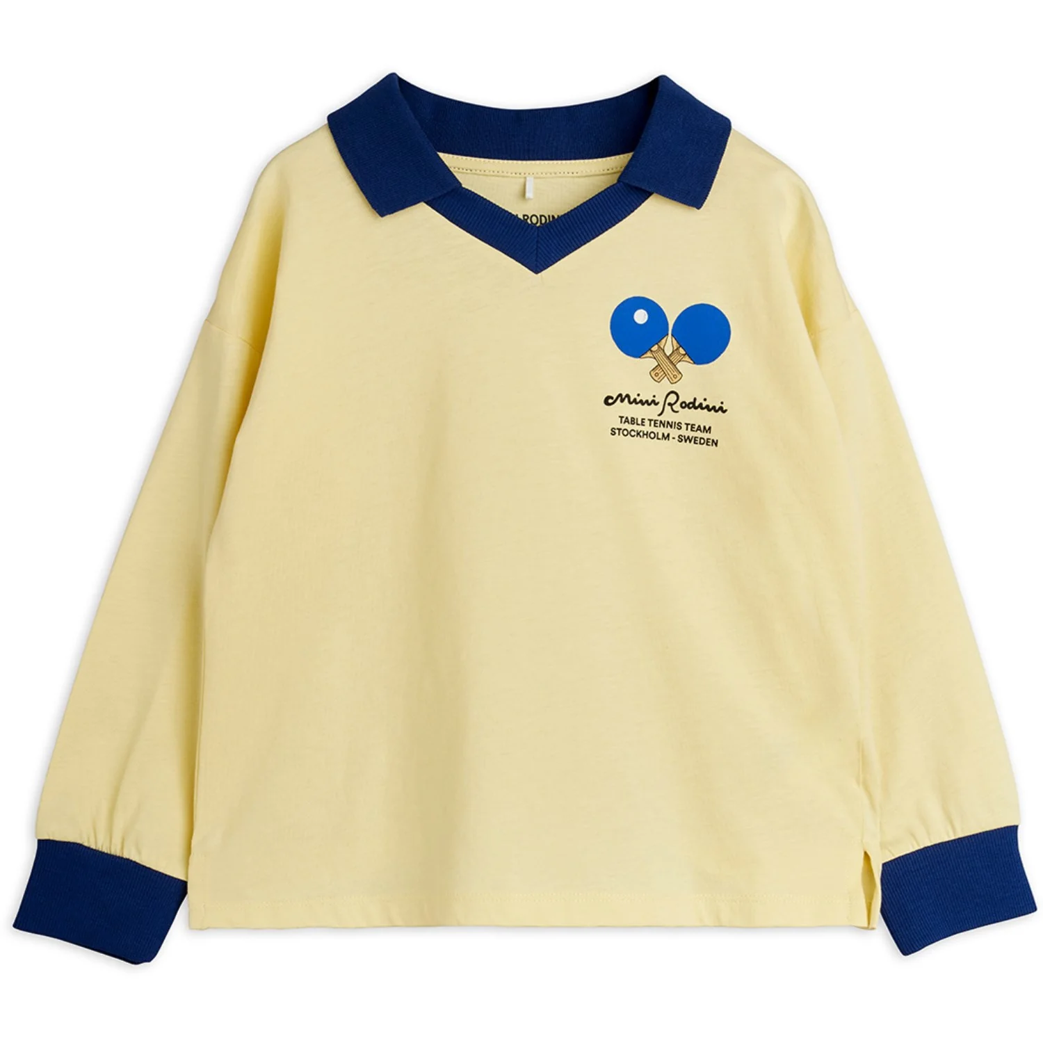 Mini Rodini Yellow Table Tennis Sp Collar Ls Top
