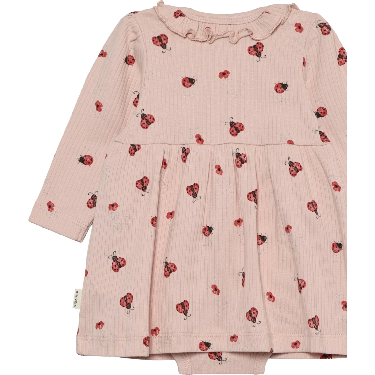 Minymo Peach Whip Body Dress Ls Aop Rib - Image 2
