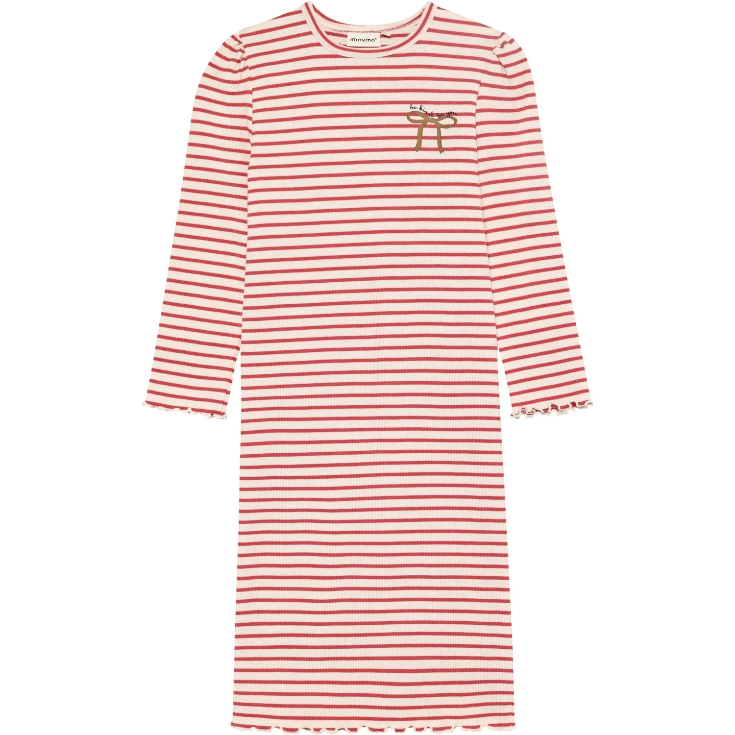 Minymo Spiced Coral Dress Ls Rib - Image 3