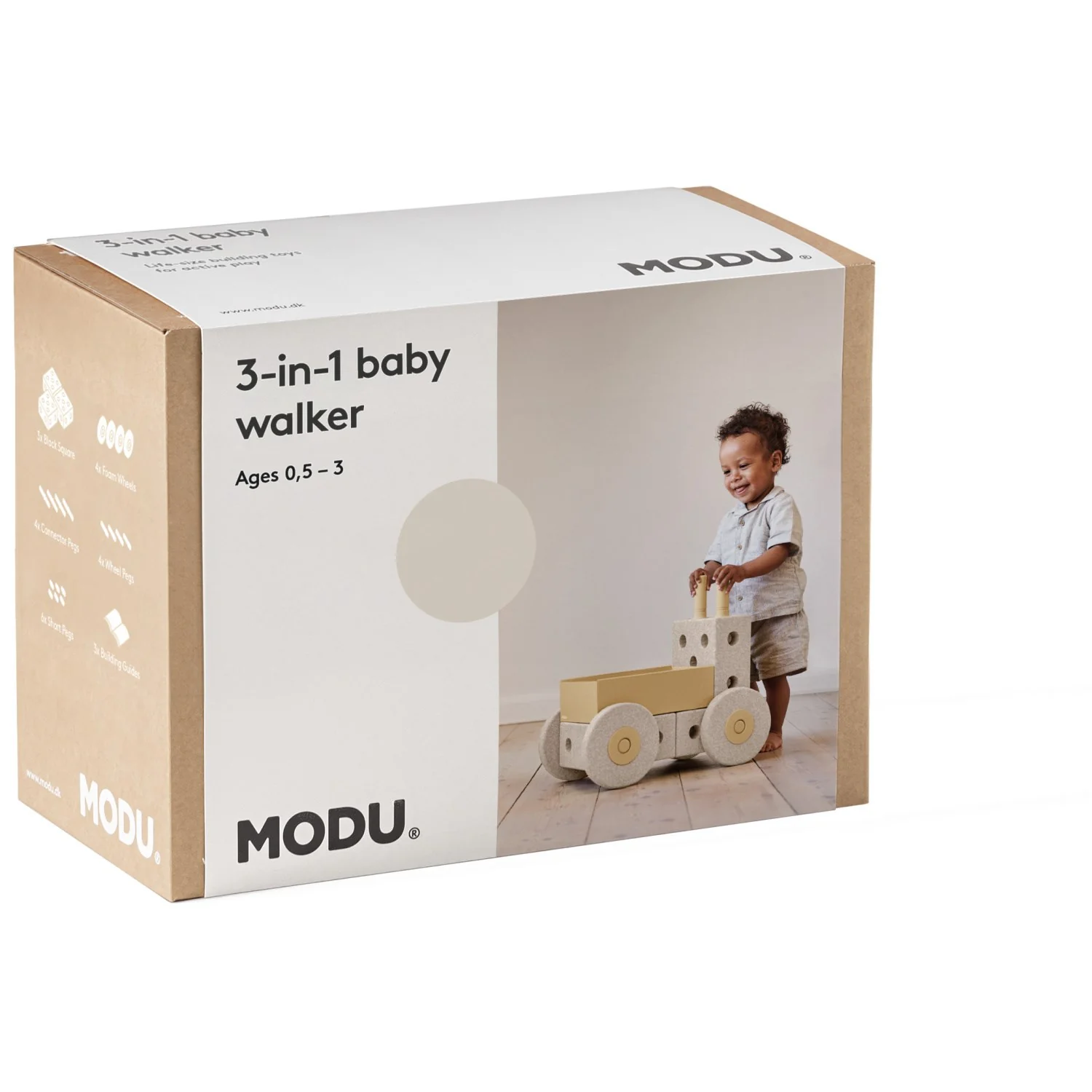 MODU Sand Grey / Honey Yellow 3-i-1 Baby Walker - Image 8