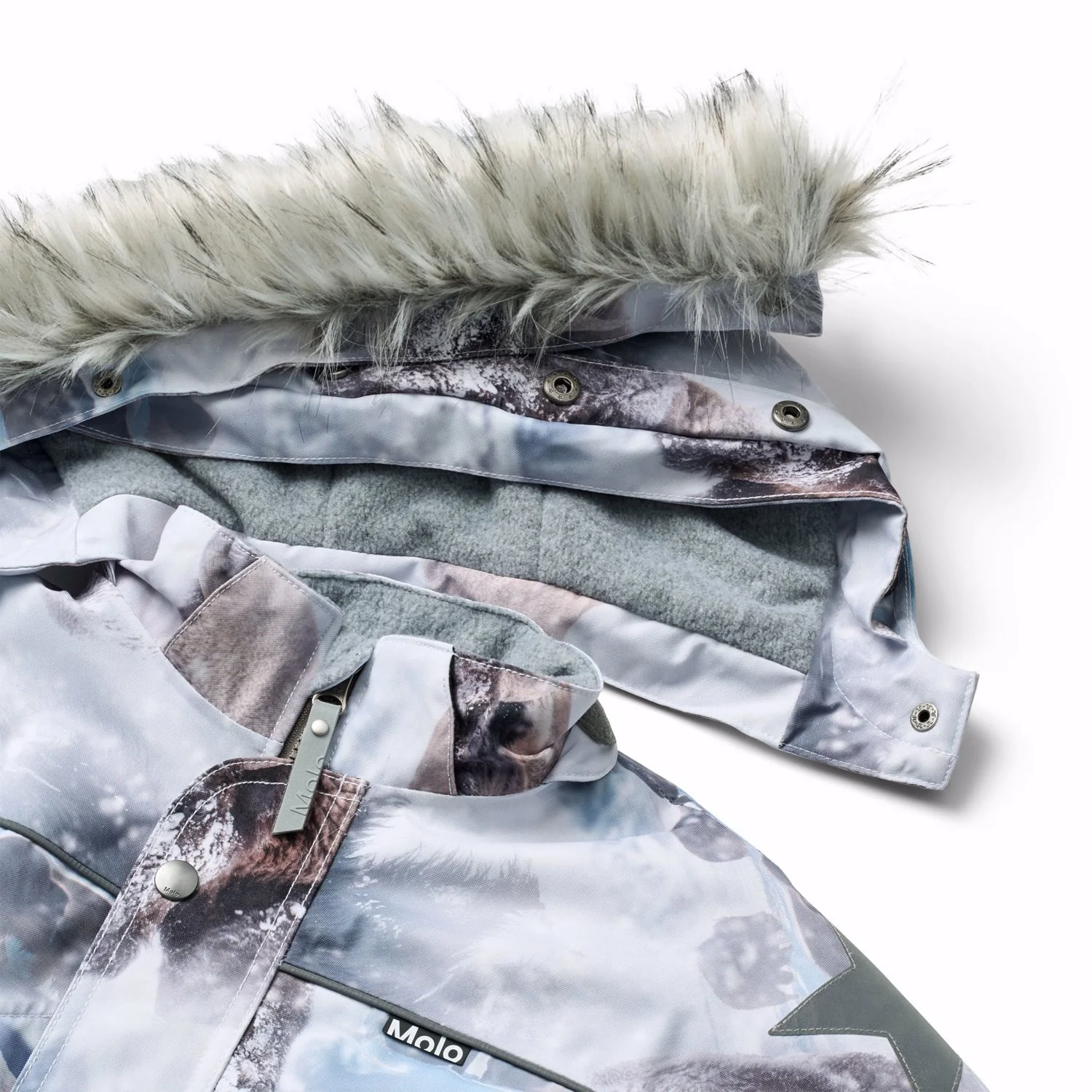 Molo Bison Polaris Fur Junior Snowsuit - Image 6