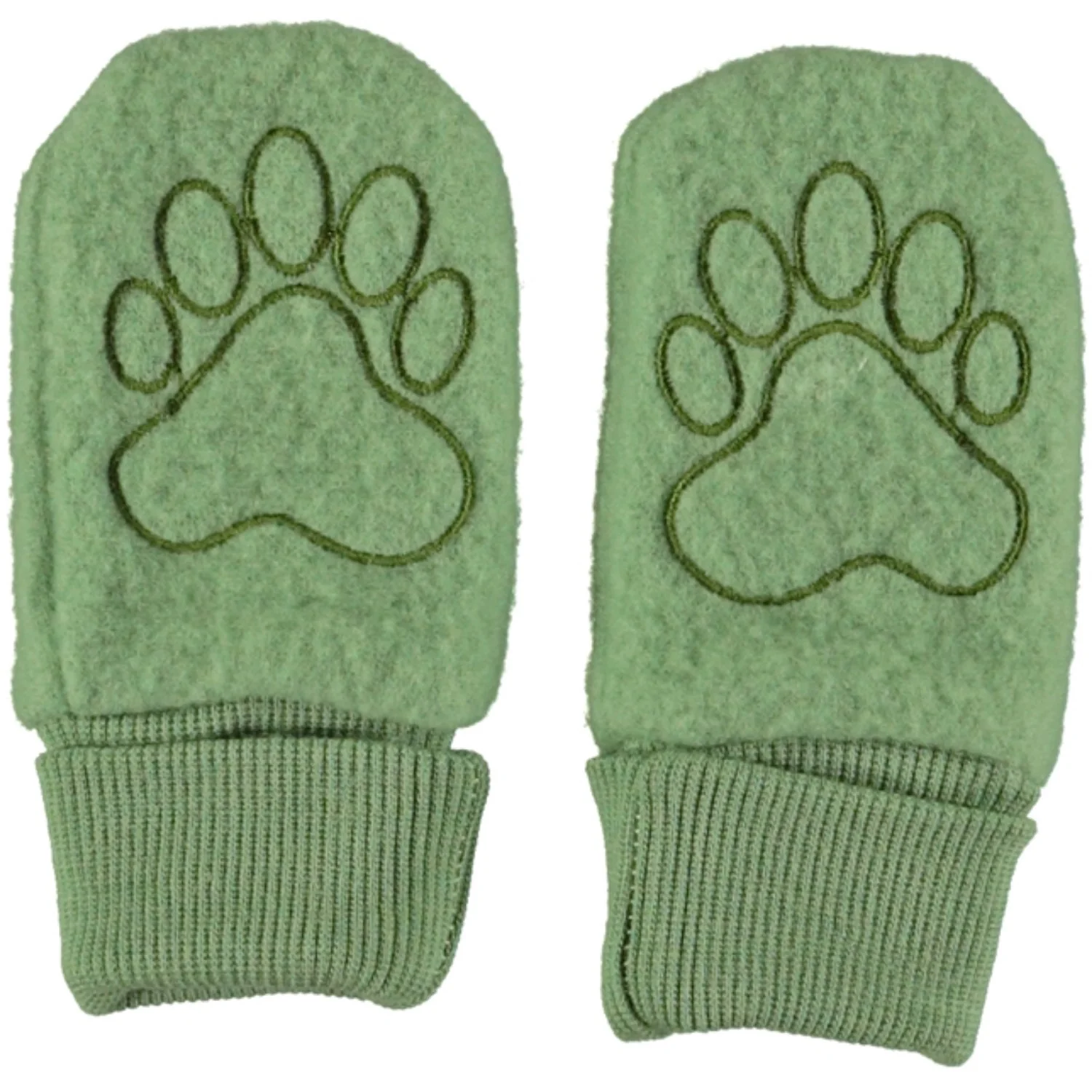 Molo Moss Green Ufo Mittens - Image 2