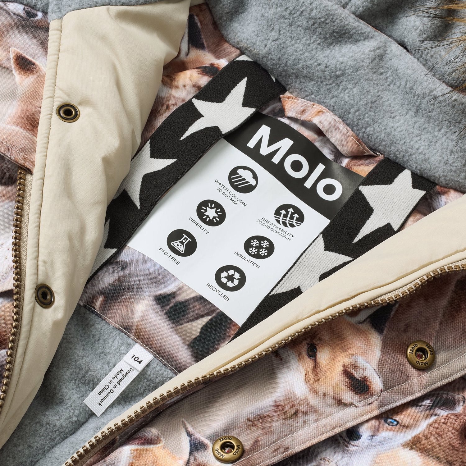 Molo Playing Foxes Polaris Fur Junior Snowsuit - Image 6